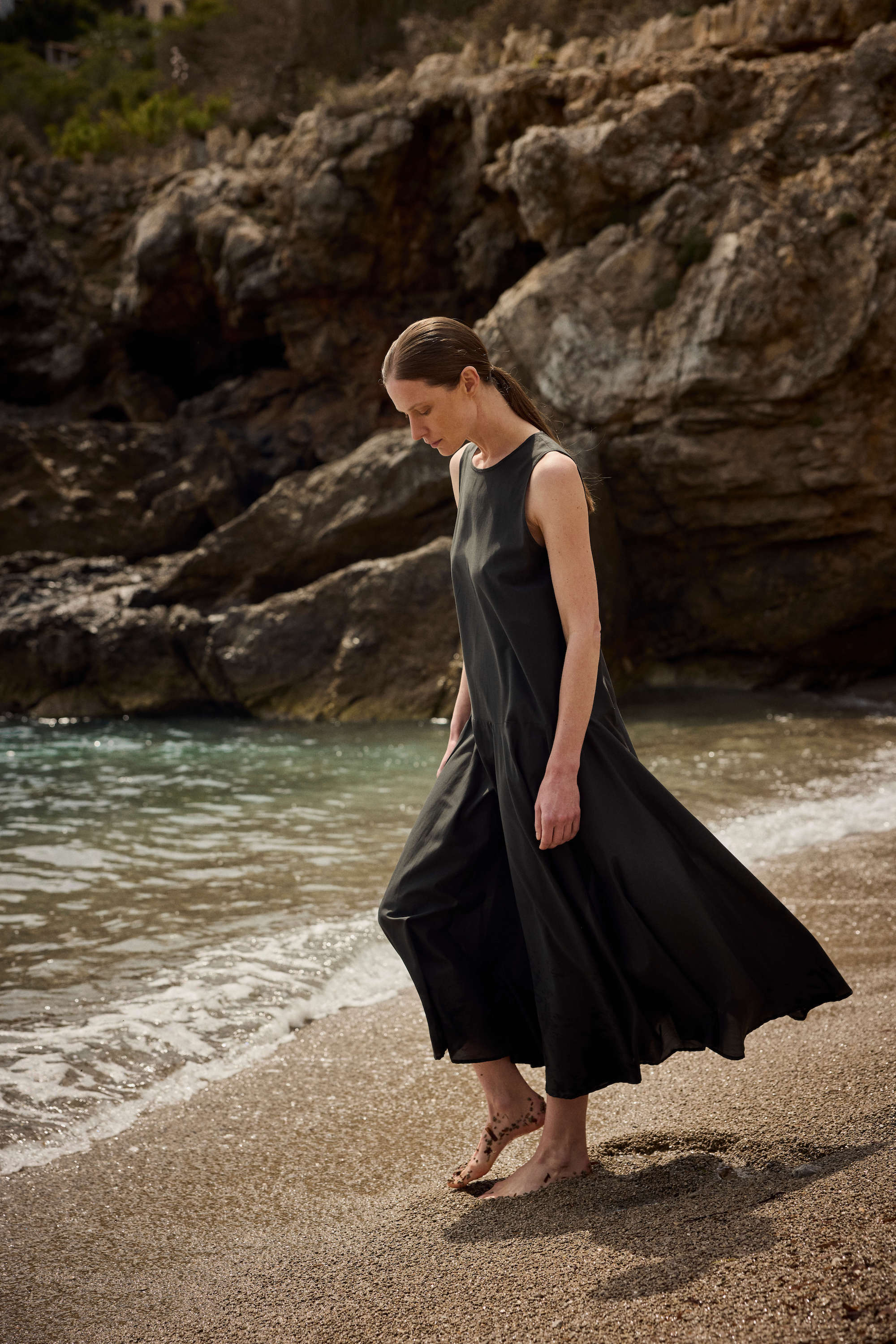 Rita Dress Dusk Black Silk Cotton Voile