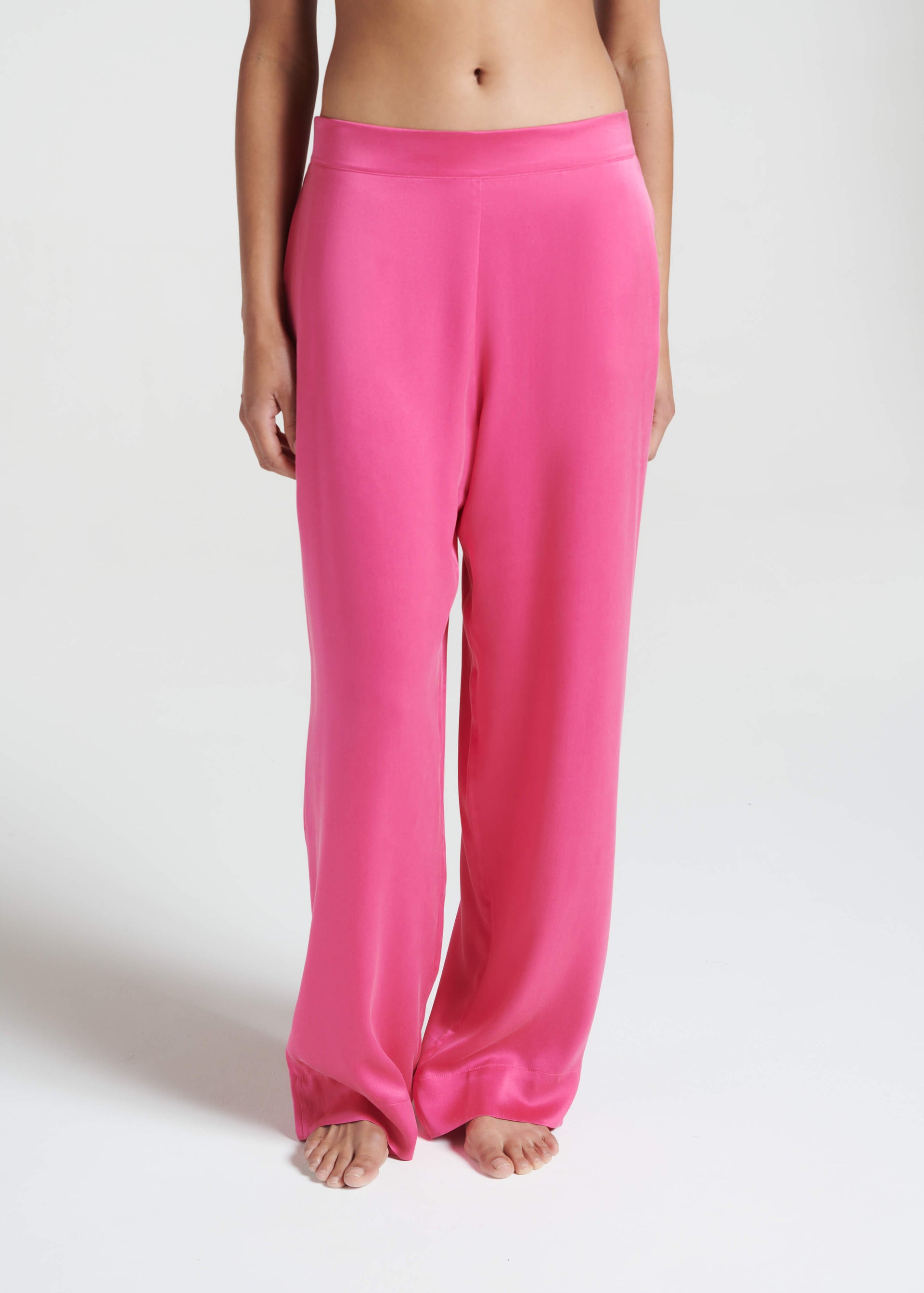 London Pyjama Bottom Hot Pink Silk Charmeuse