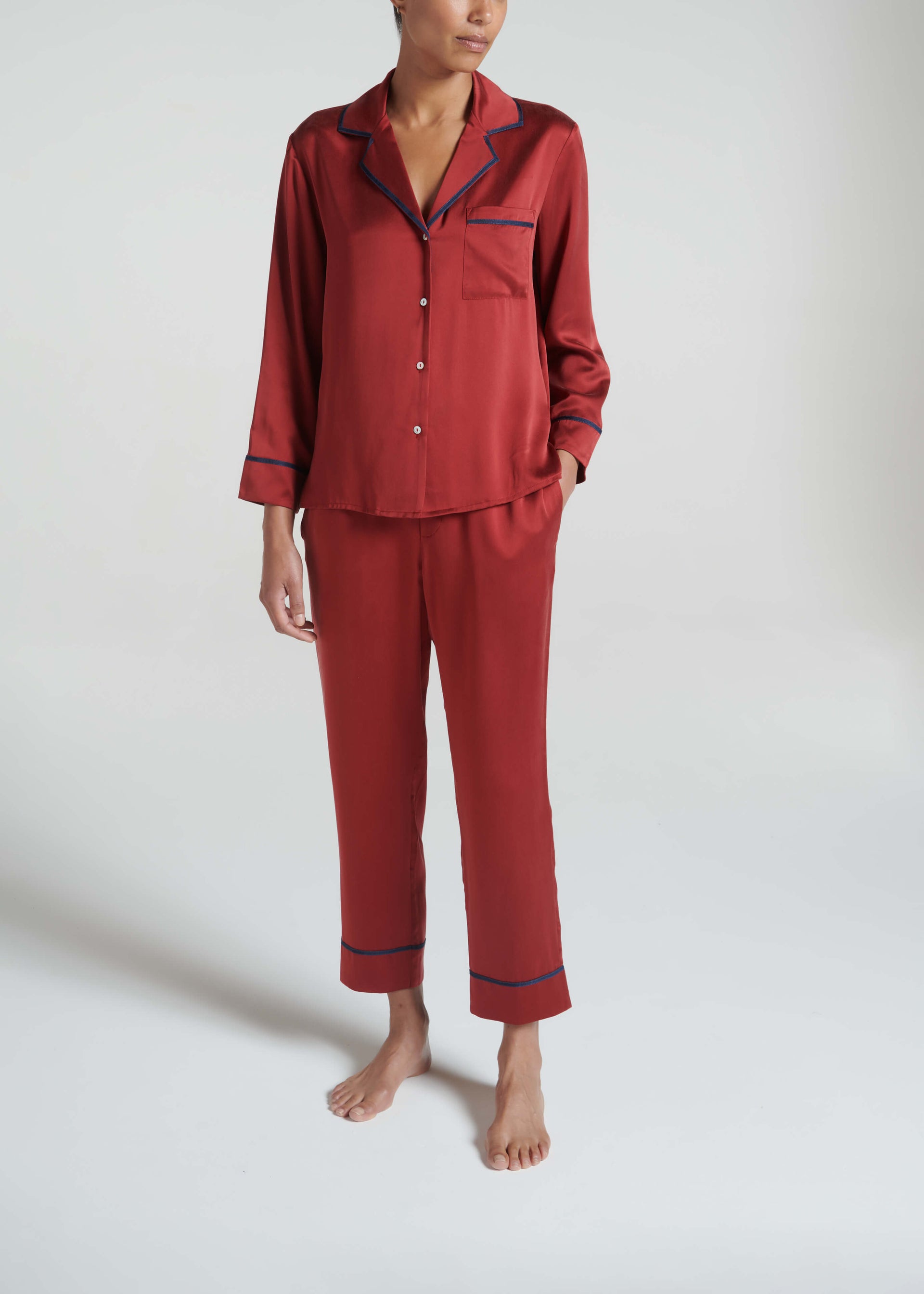 Sydney Pyjama Bottom Ruby Silk Charmeuse