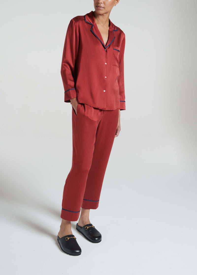 Sydney Pyjama Top Ruby Silk Charmeuse