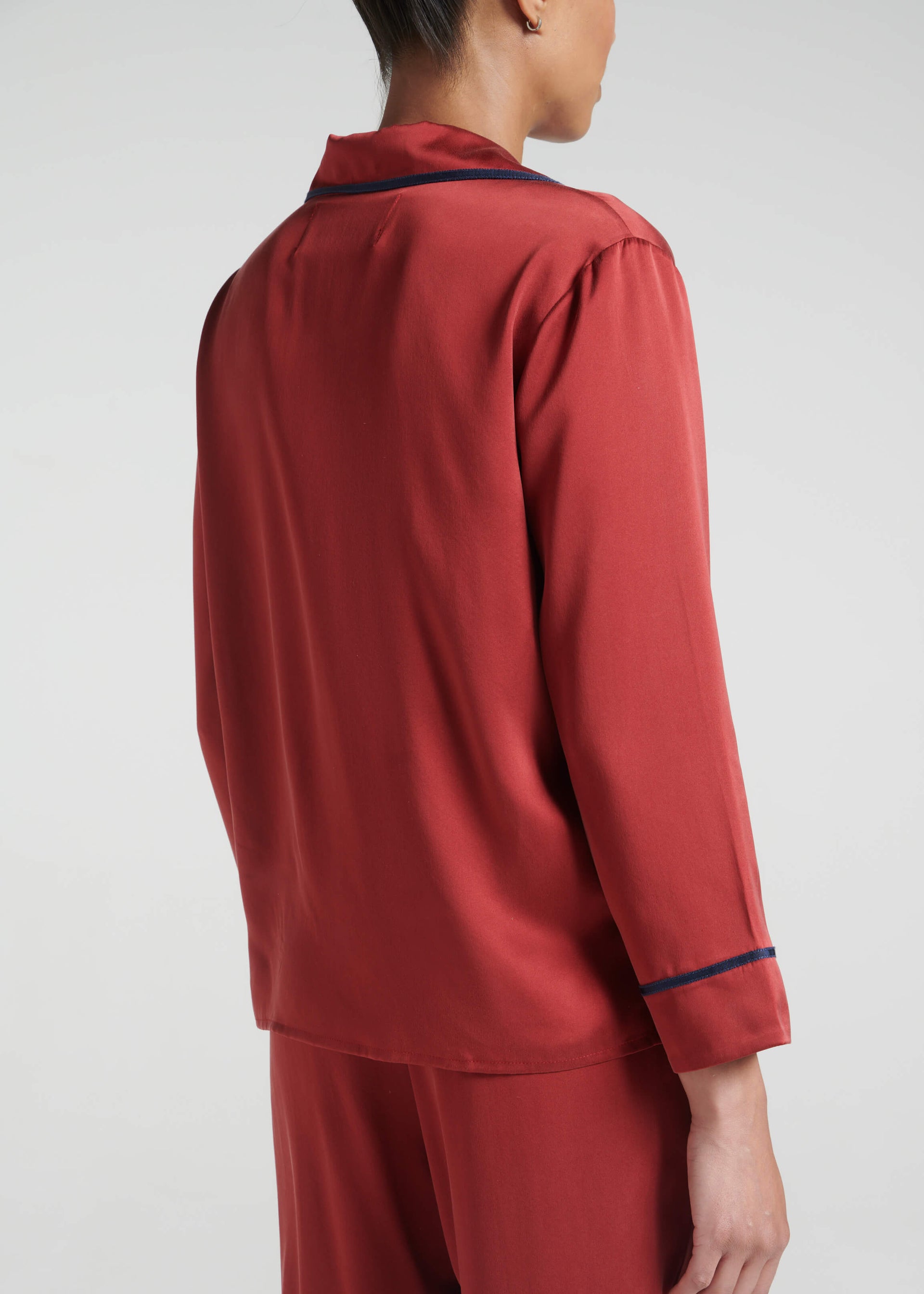 Sydney Pyjama Top Ruby Silk Charmeuse