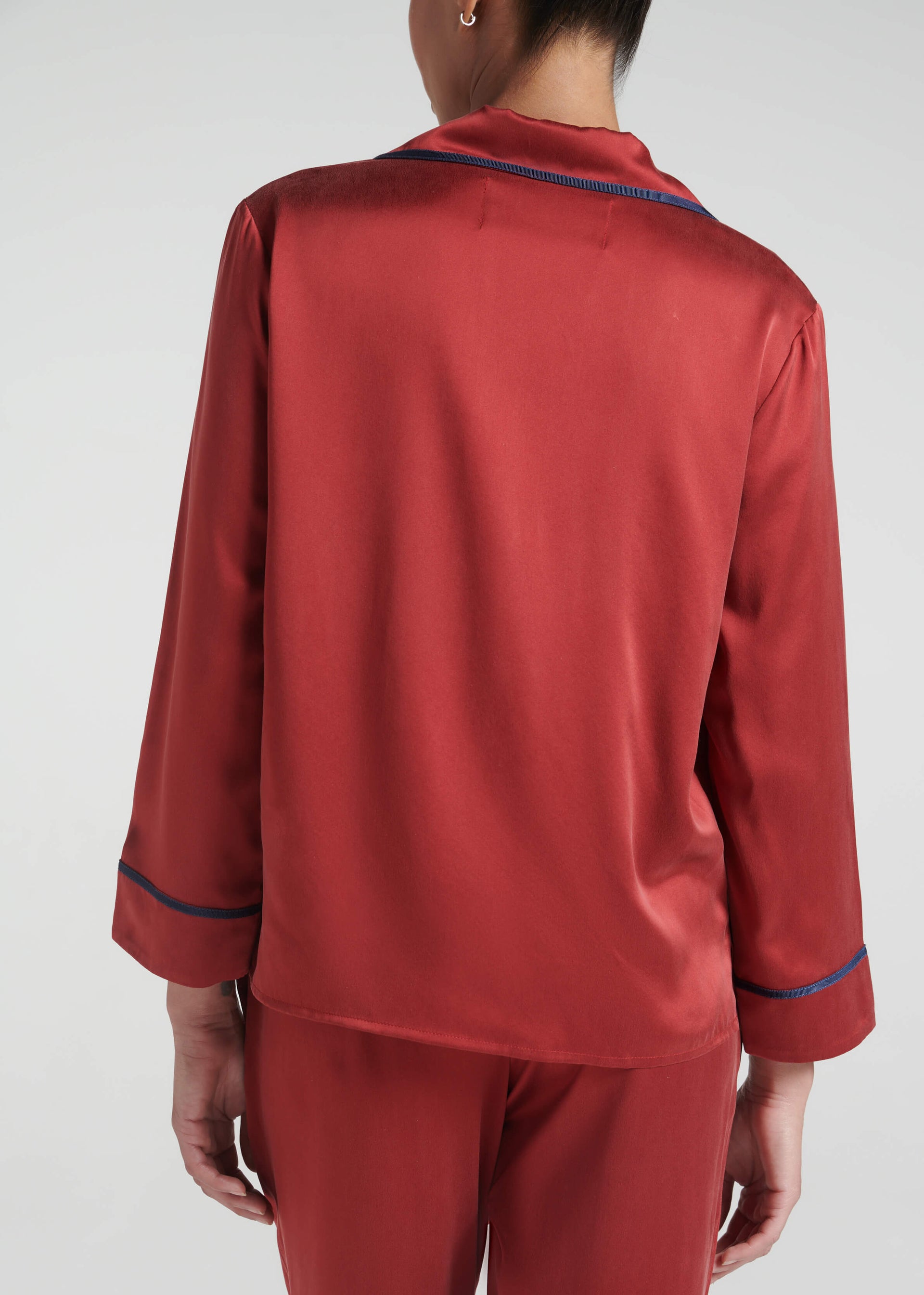 Sydney Pyjama Top Ruby Silk Charmeuse