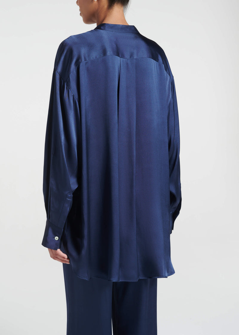 Mantera Shirt Midnight Silk Satin