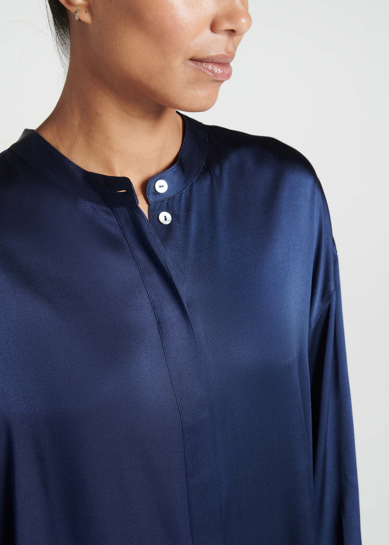 Mantera Shirt Midnight Silk Satin