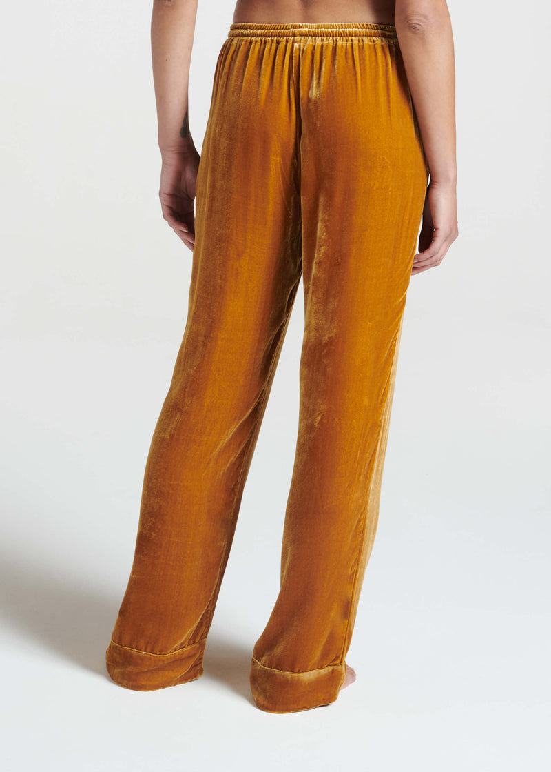 Aurelia Trouser Gold Silk Velvet