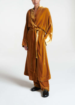 Athens Robe Gold Silk Velvet