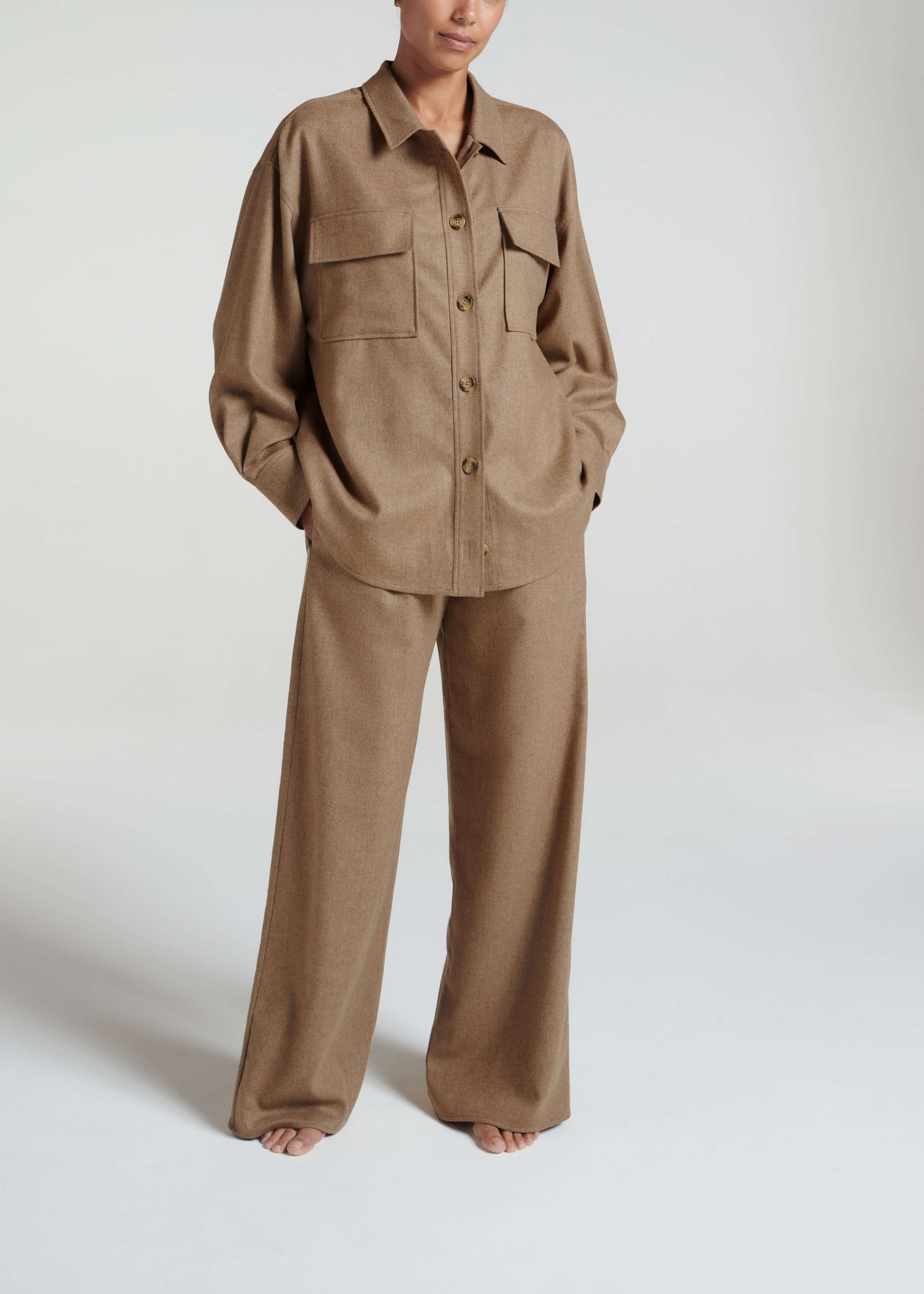 Lexi Trouser Camel Wool Flannel