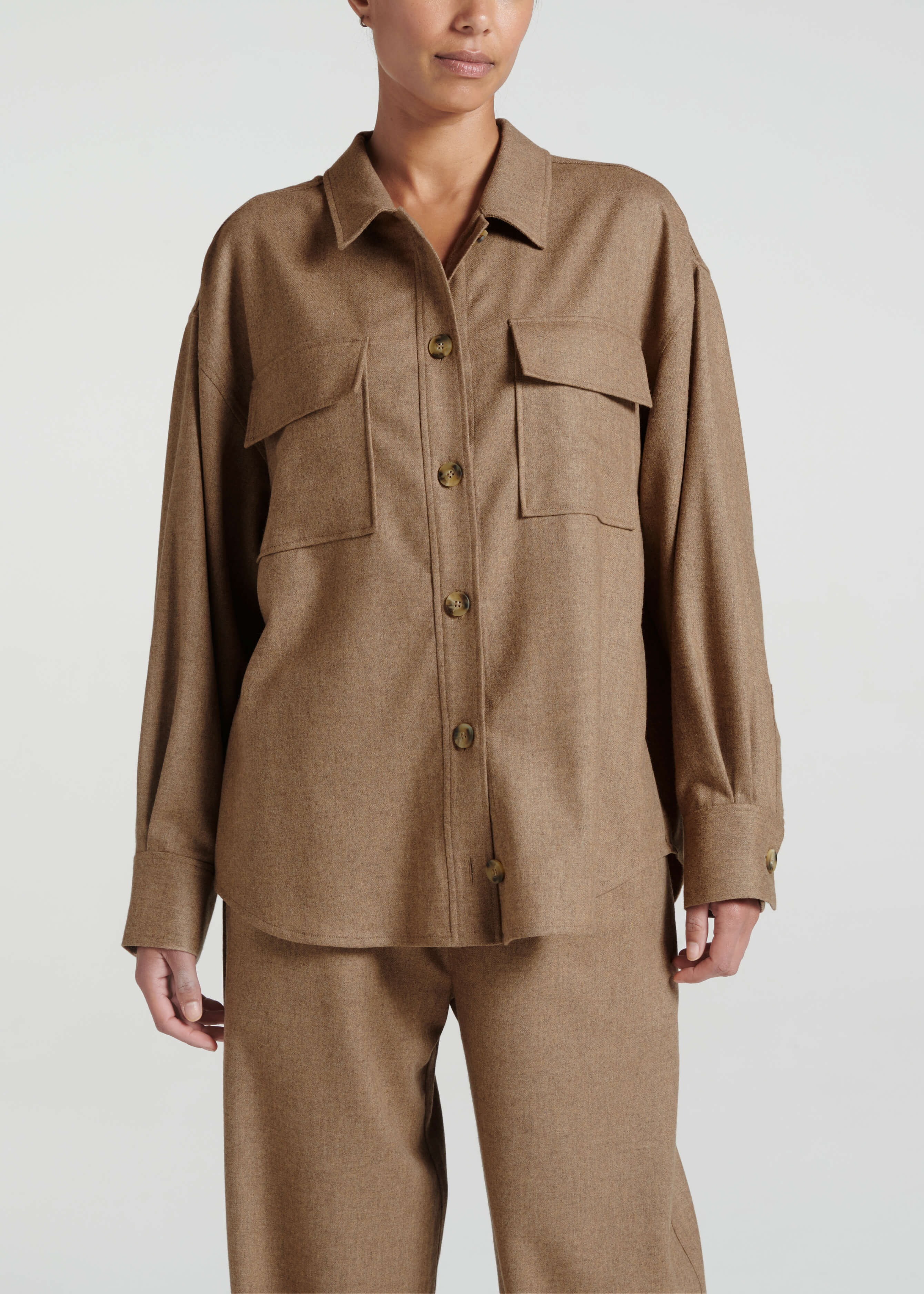 Berlin Shirt Camel Wool Flannel