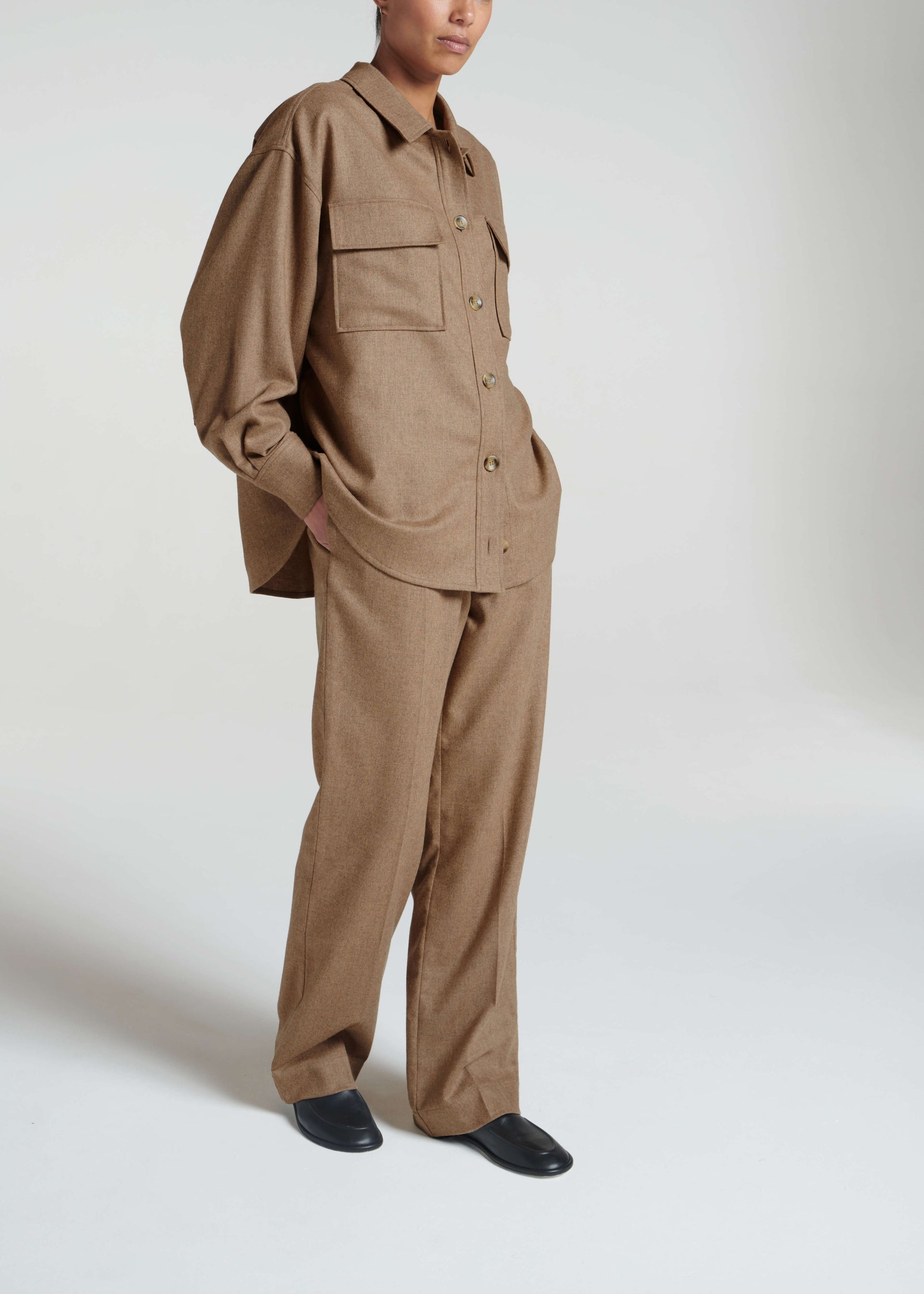 Aurelia Trouser Camel Wool Flannel