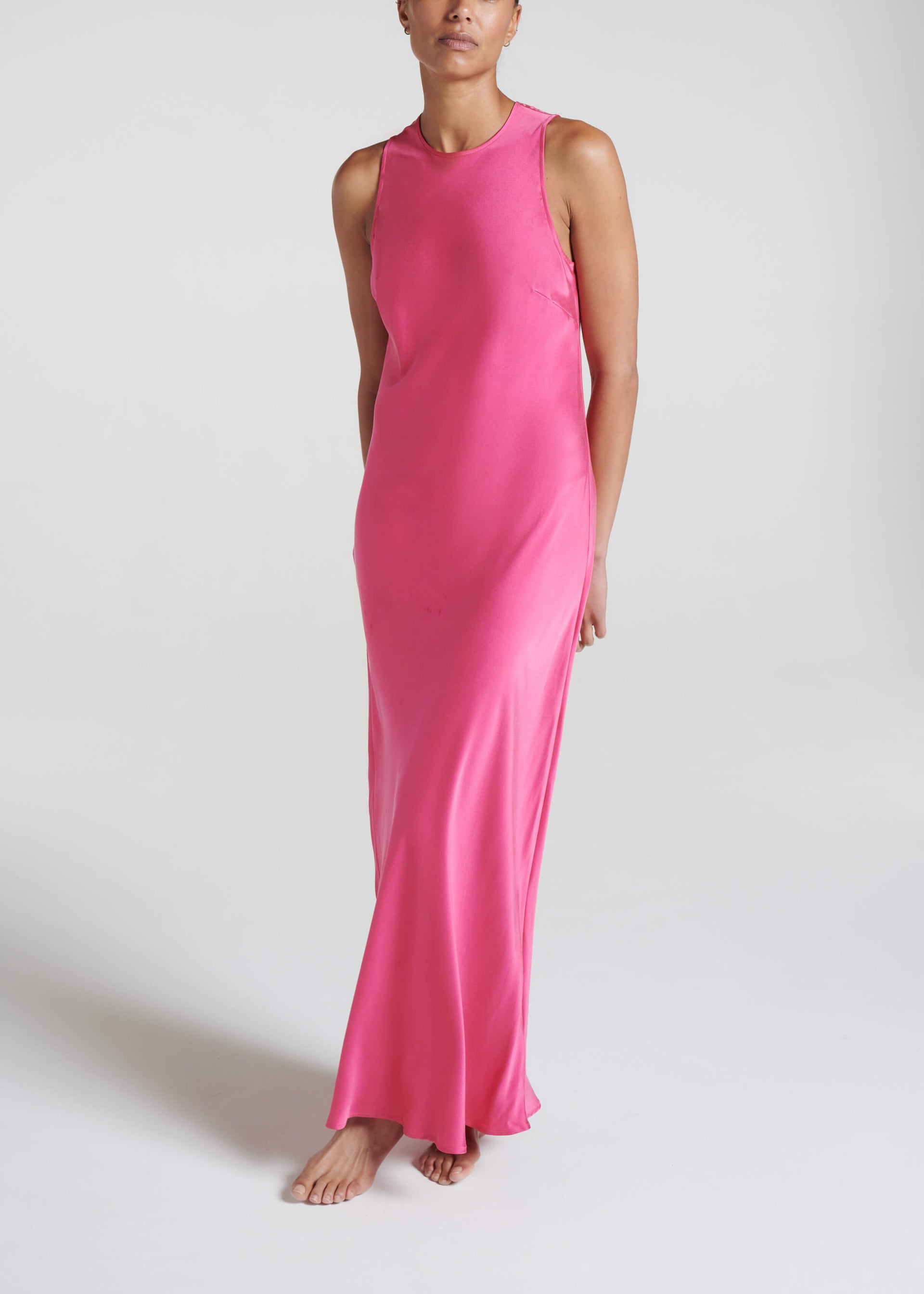 Valencia Dress Hot Pink Silk Charmeuse