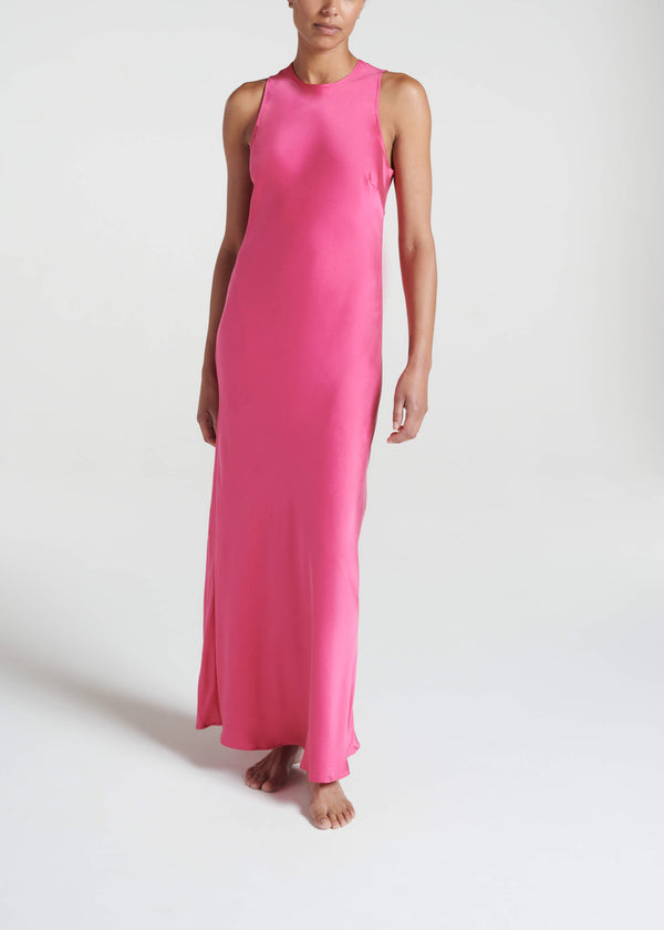 Valencia Dress Hot Pink Silk Charmeuse