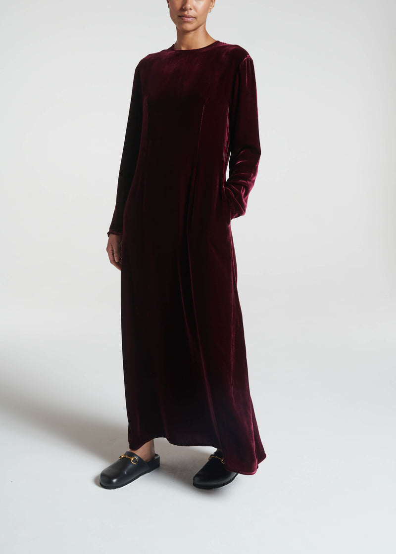 Jody Dress Mulberry Silk Velvet