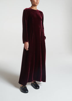 Jody Dress Mulberry Silk Velvet