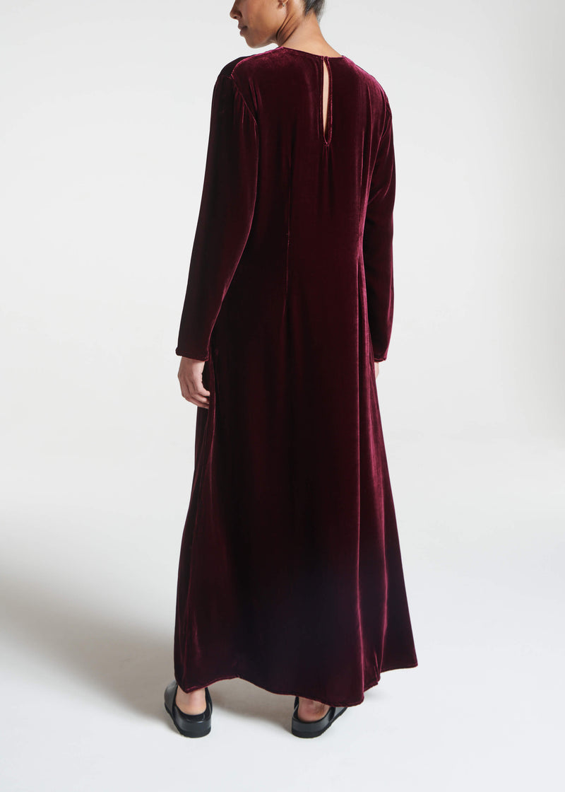 Jody Dress Mulberry Silk Velvet