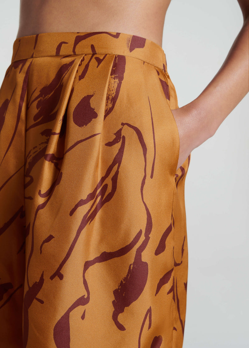 Carros Short Ochre Tide Silk Twill