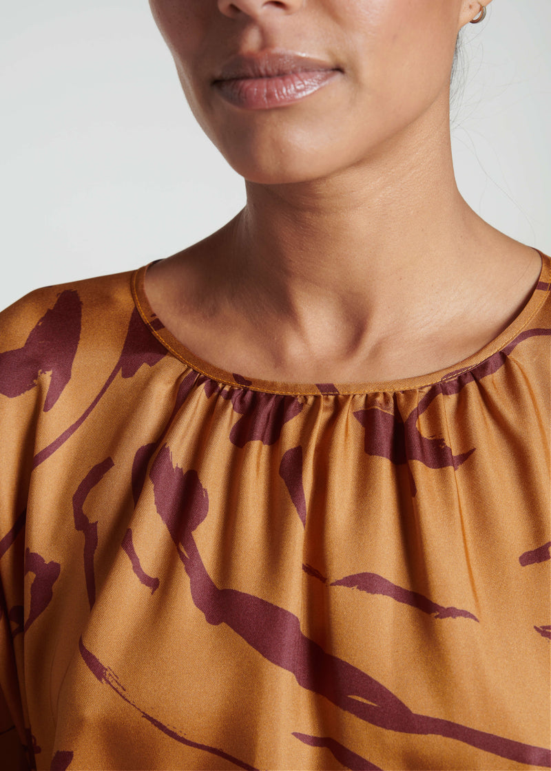 Rhodes Dress Ochre Tide Silk Twill