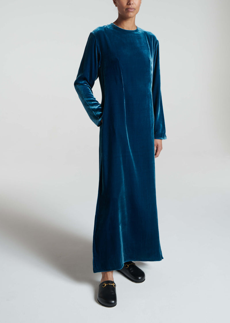 Jody Dress Topaz Silk Velvet