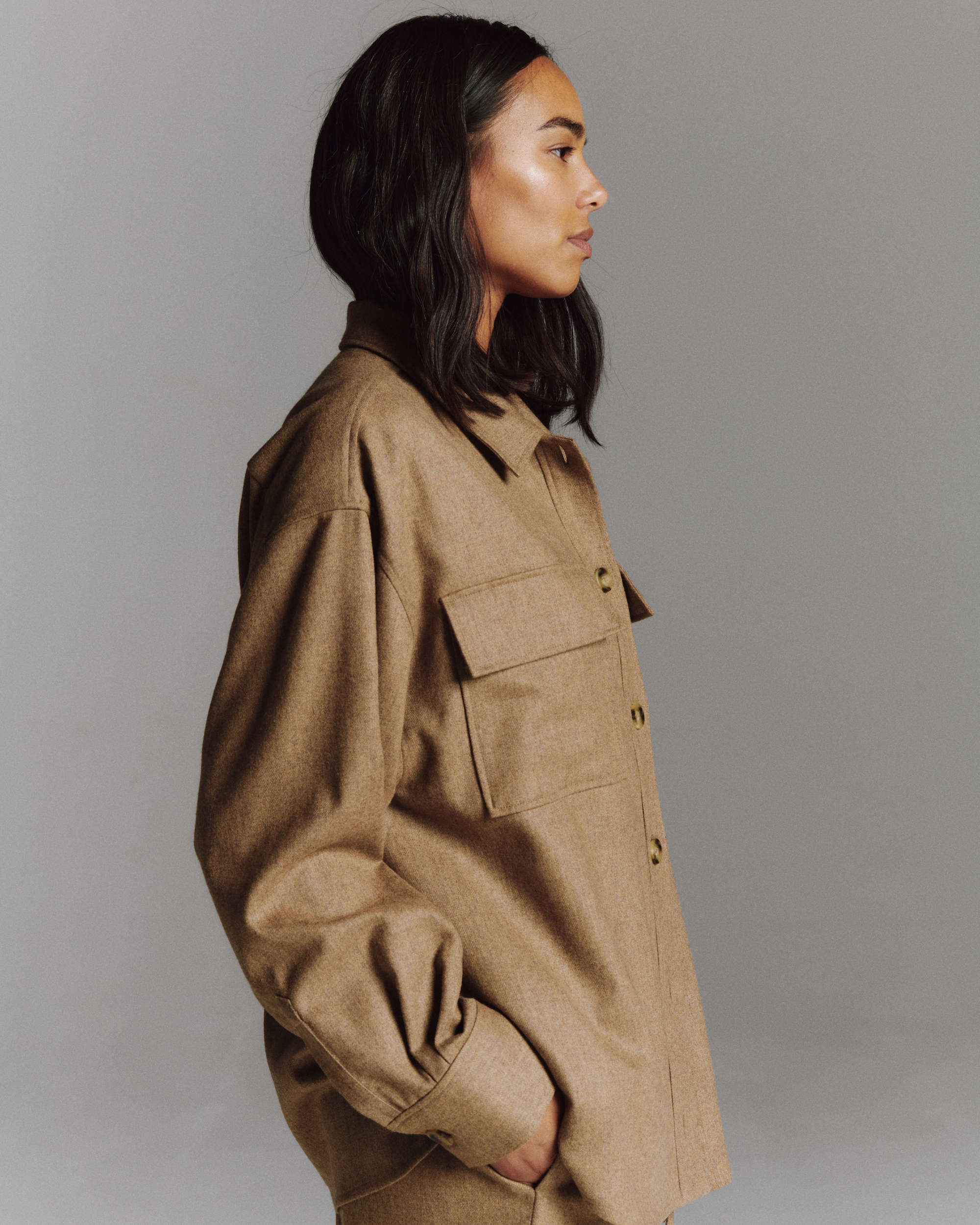 Berlin Shirt Camel Wool Flannel