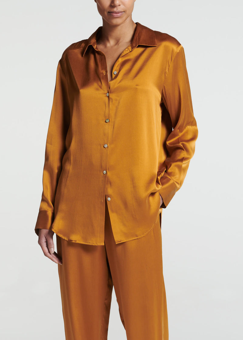 London Pyjama Top Amber Silk