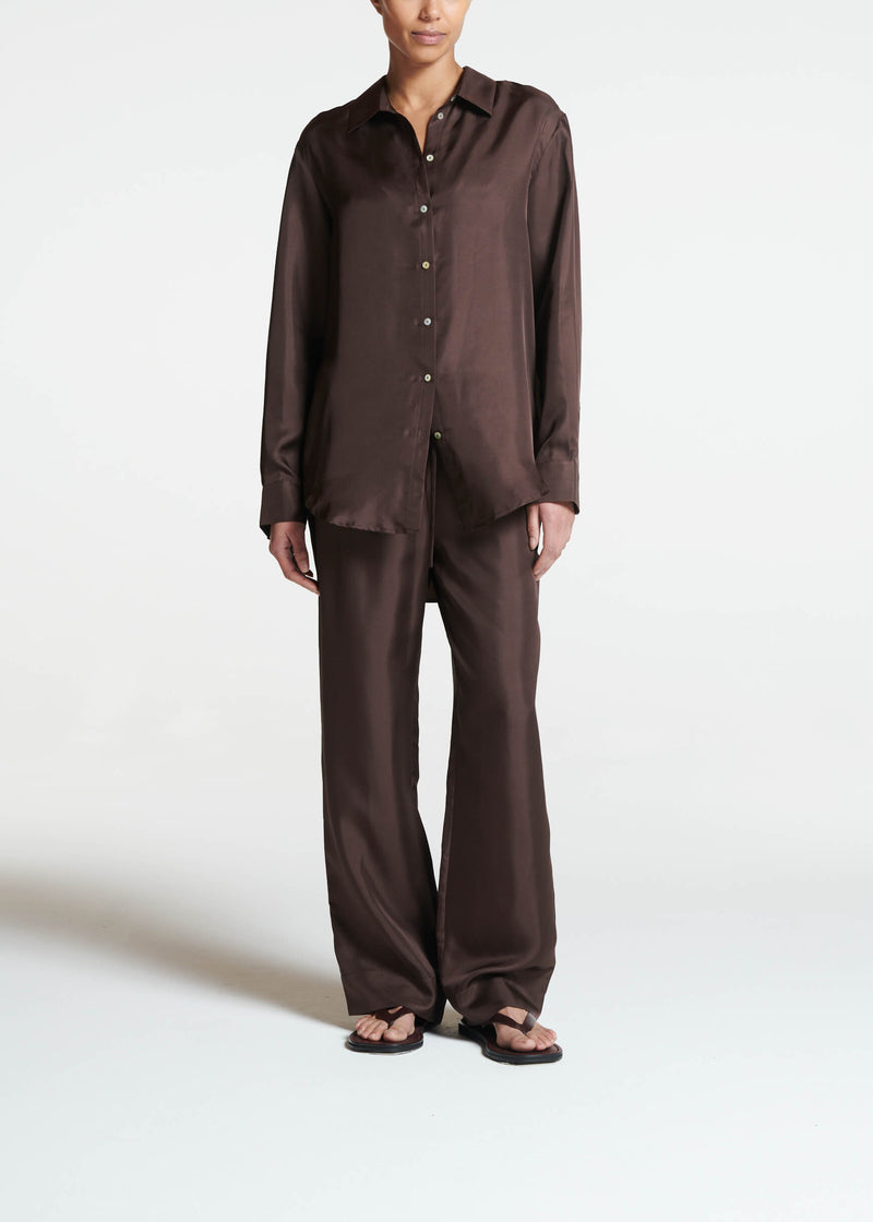 Aurelia Trouser Espresso Silk Twill