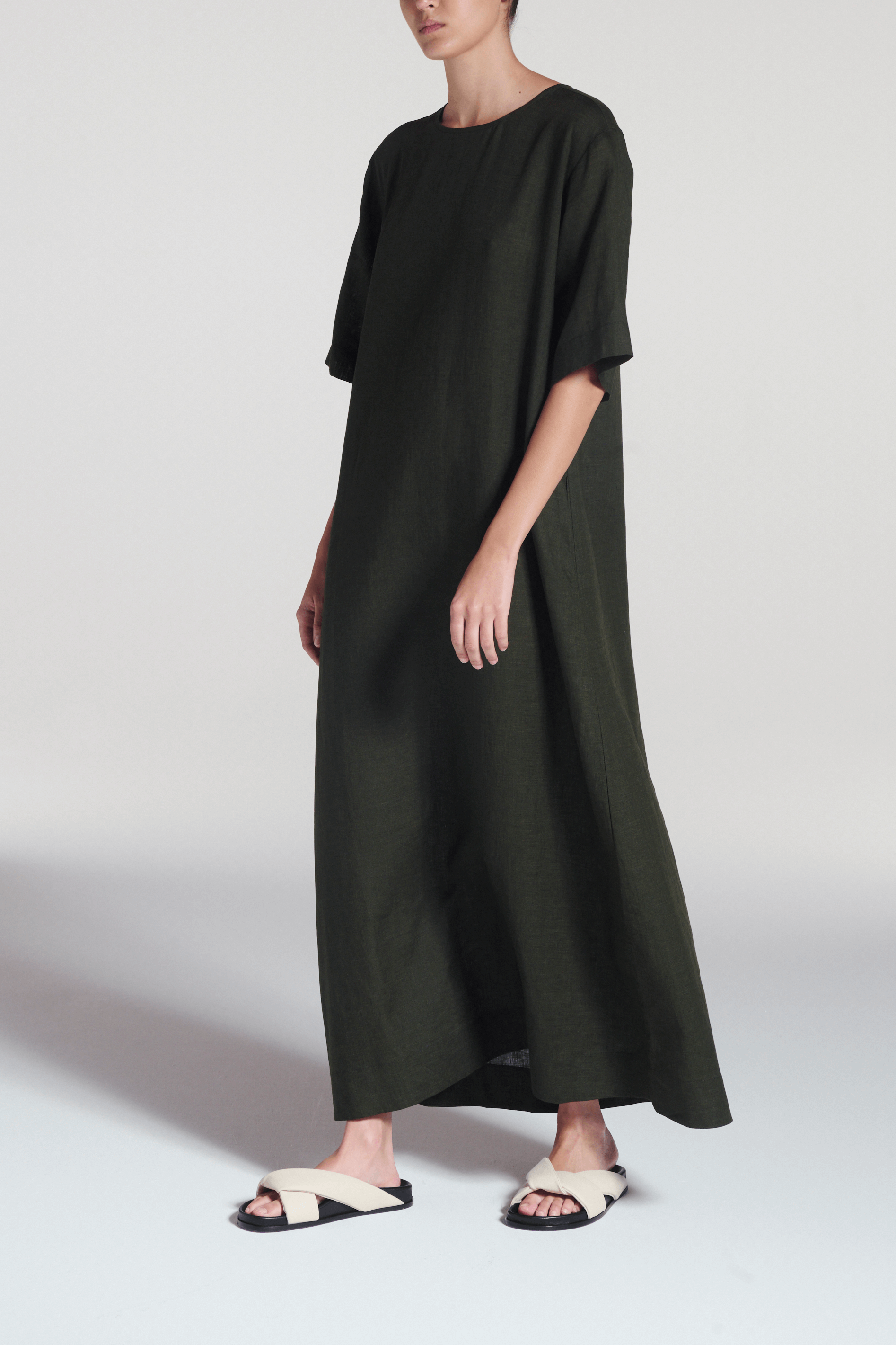Mina Dress Sea Moss Green Linen