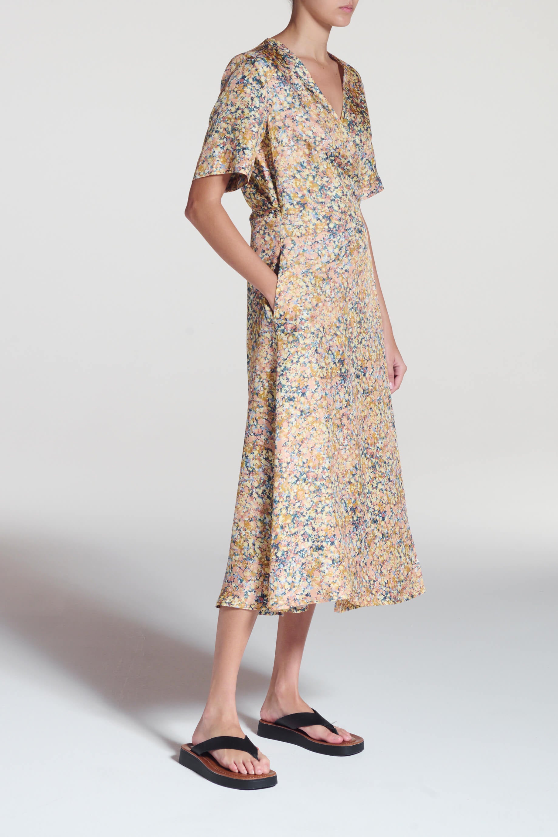 Phoenix Dress Beachscape Tan Silk Twill