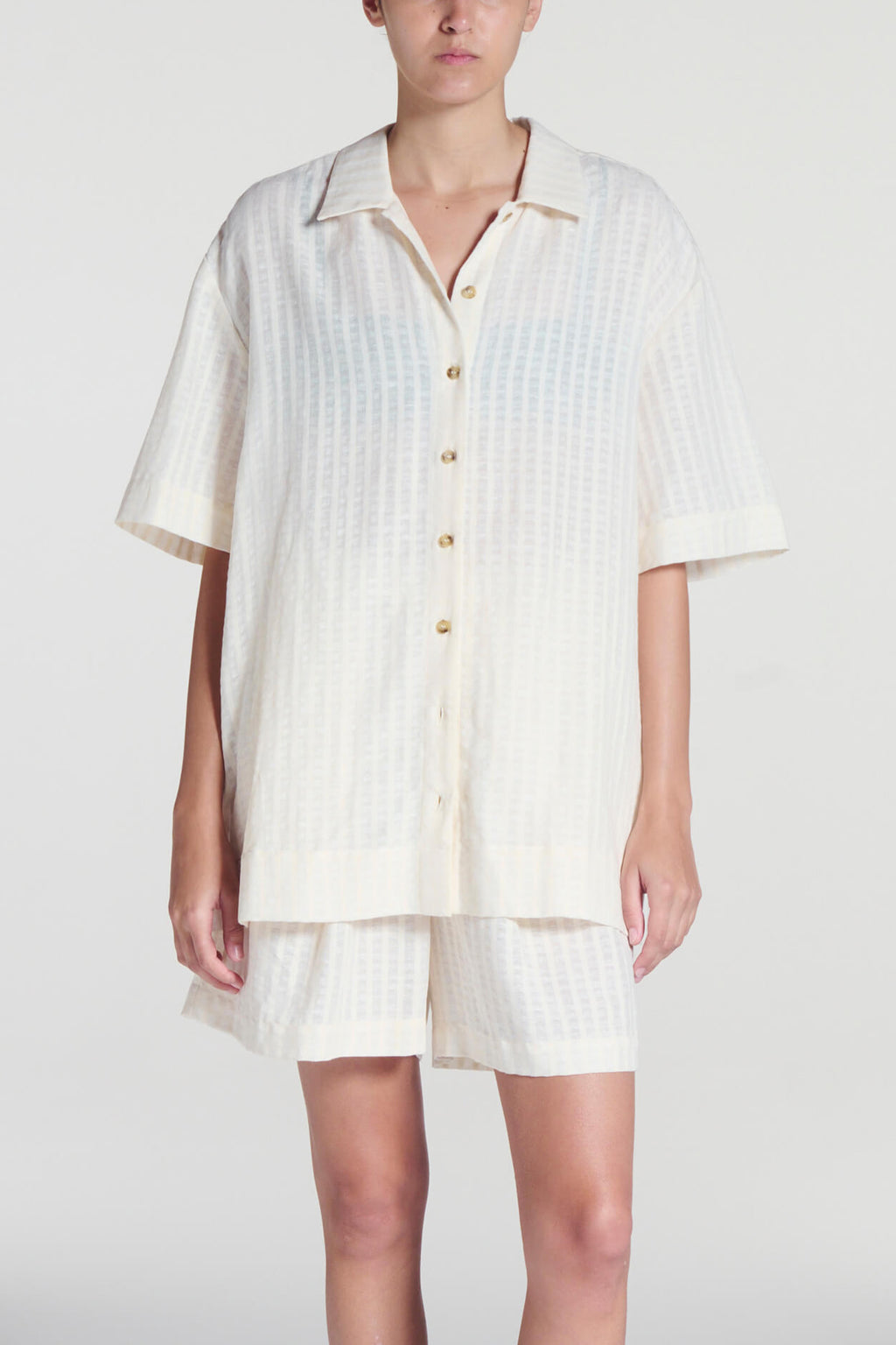 Montauk Shirt Shell Stripe Cotton Linen