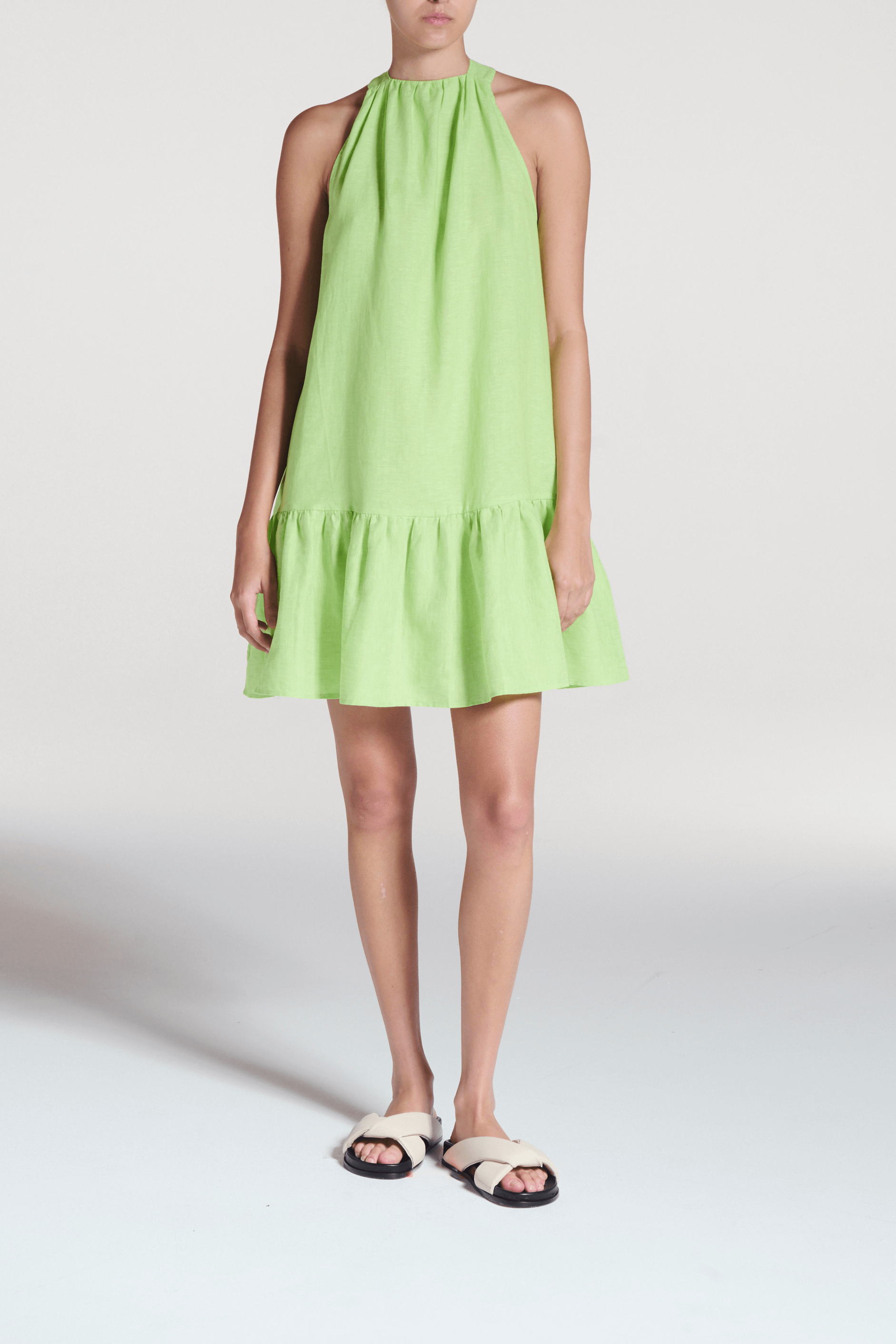 Adana Dress Citrus Green Linen