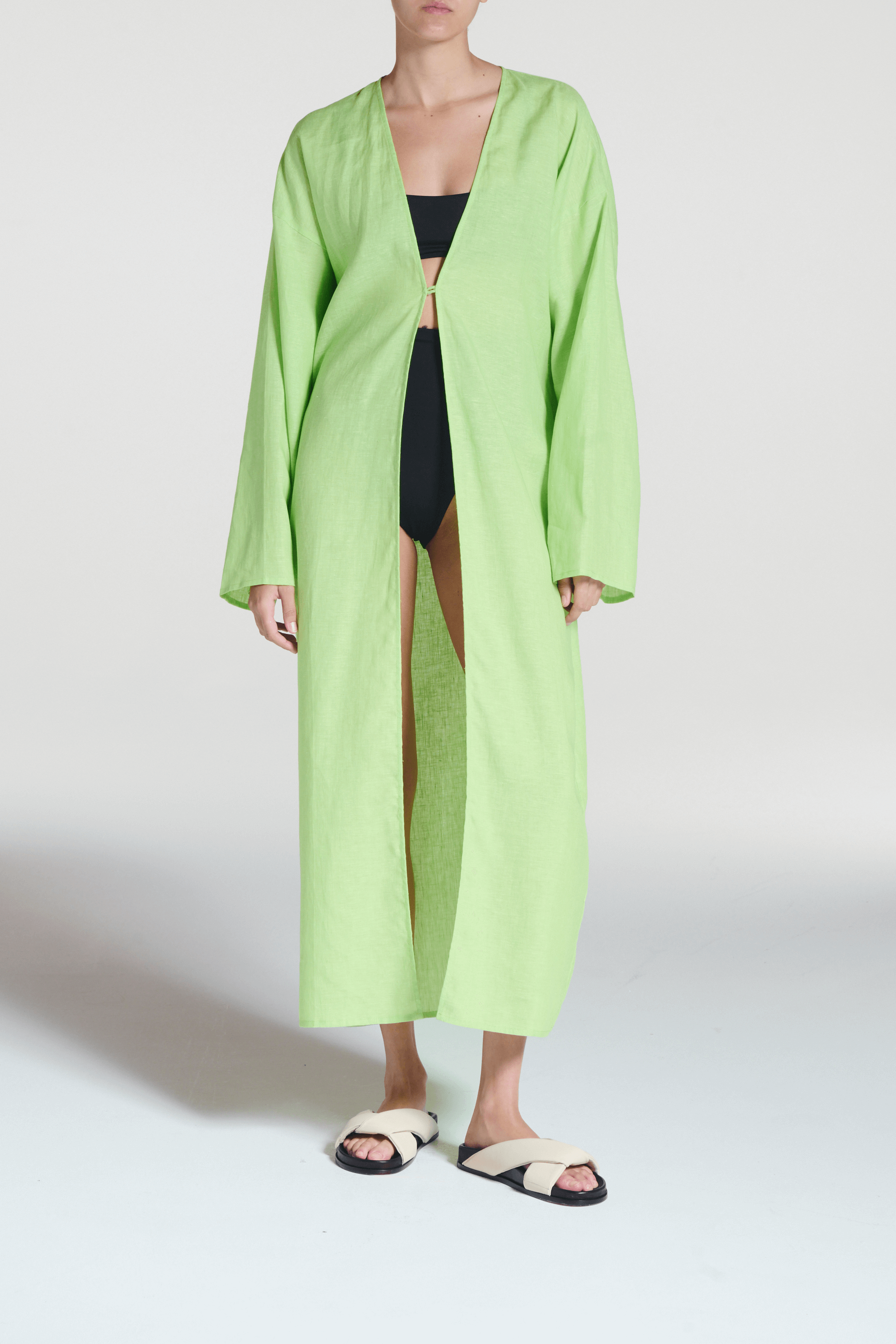 Lorenzo Robe Citrus Green Linen