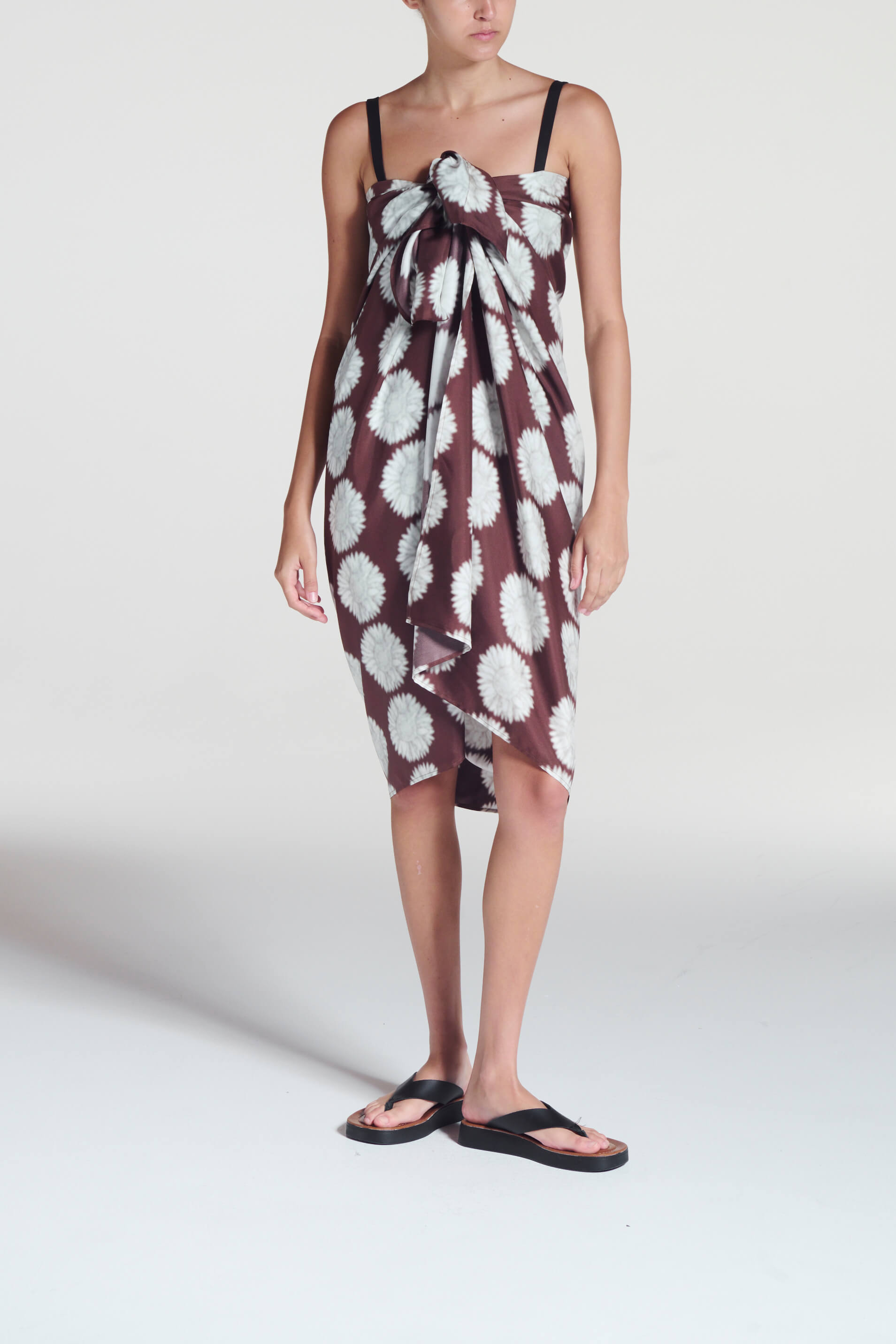Sarong Sunflower Mahogany Silk Twill