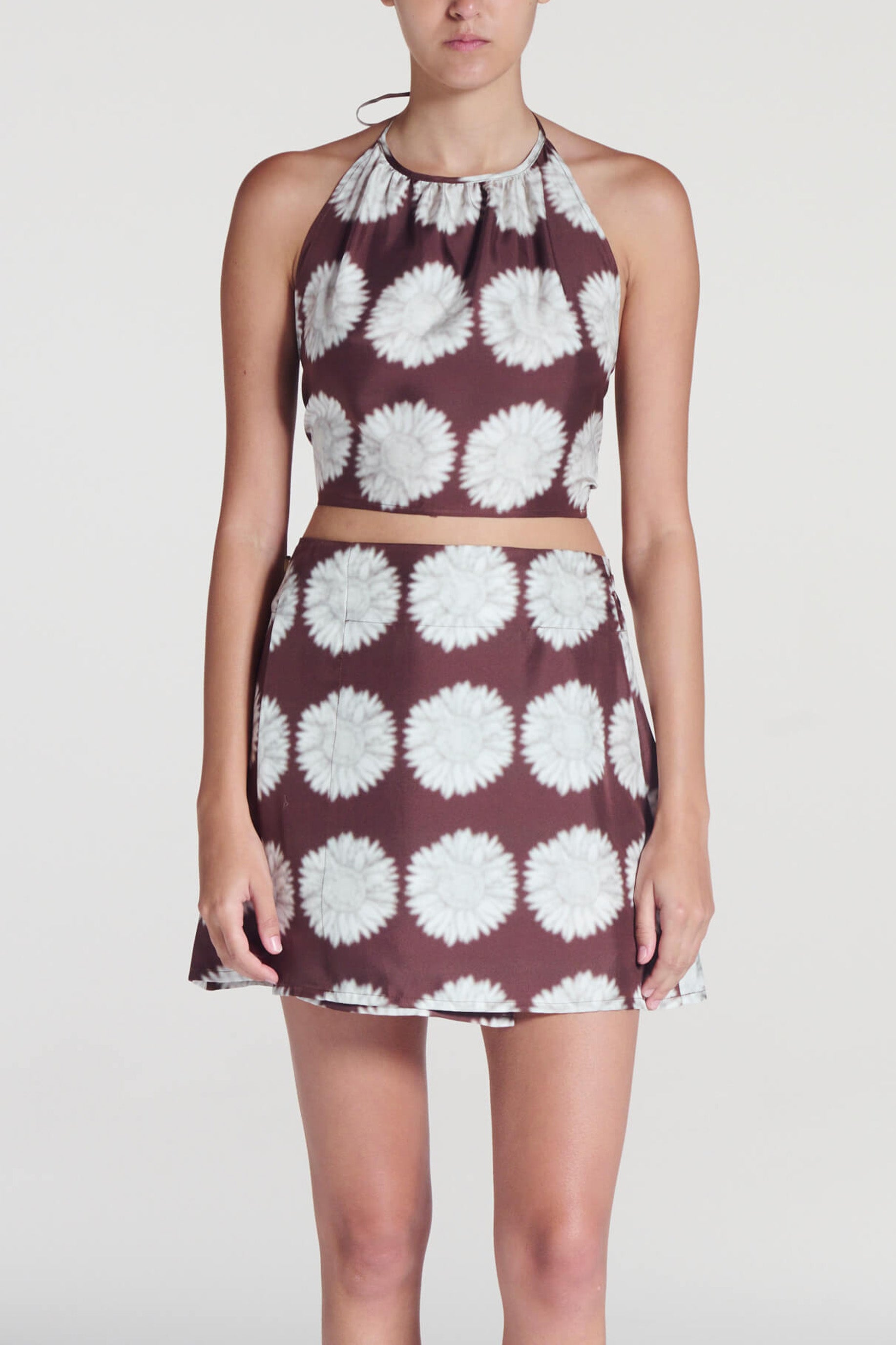 Bello Top Sunflower Mahogany Silk Twill