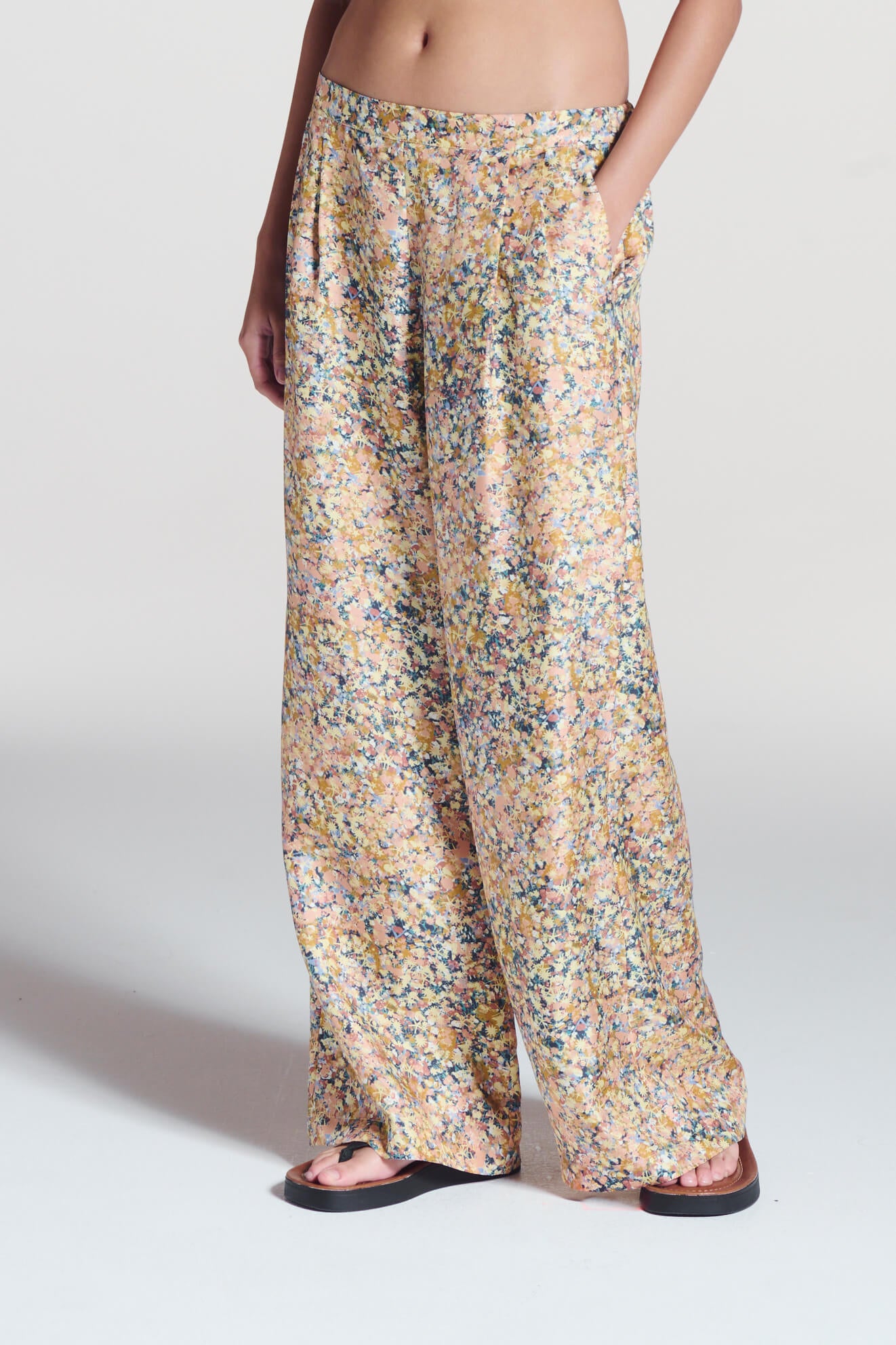 Isola Trouser Beachscape Tan Silk Twill