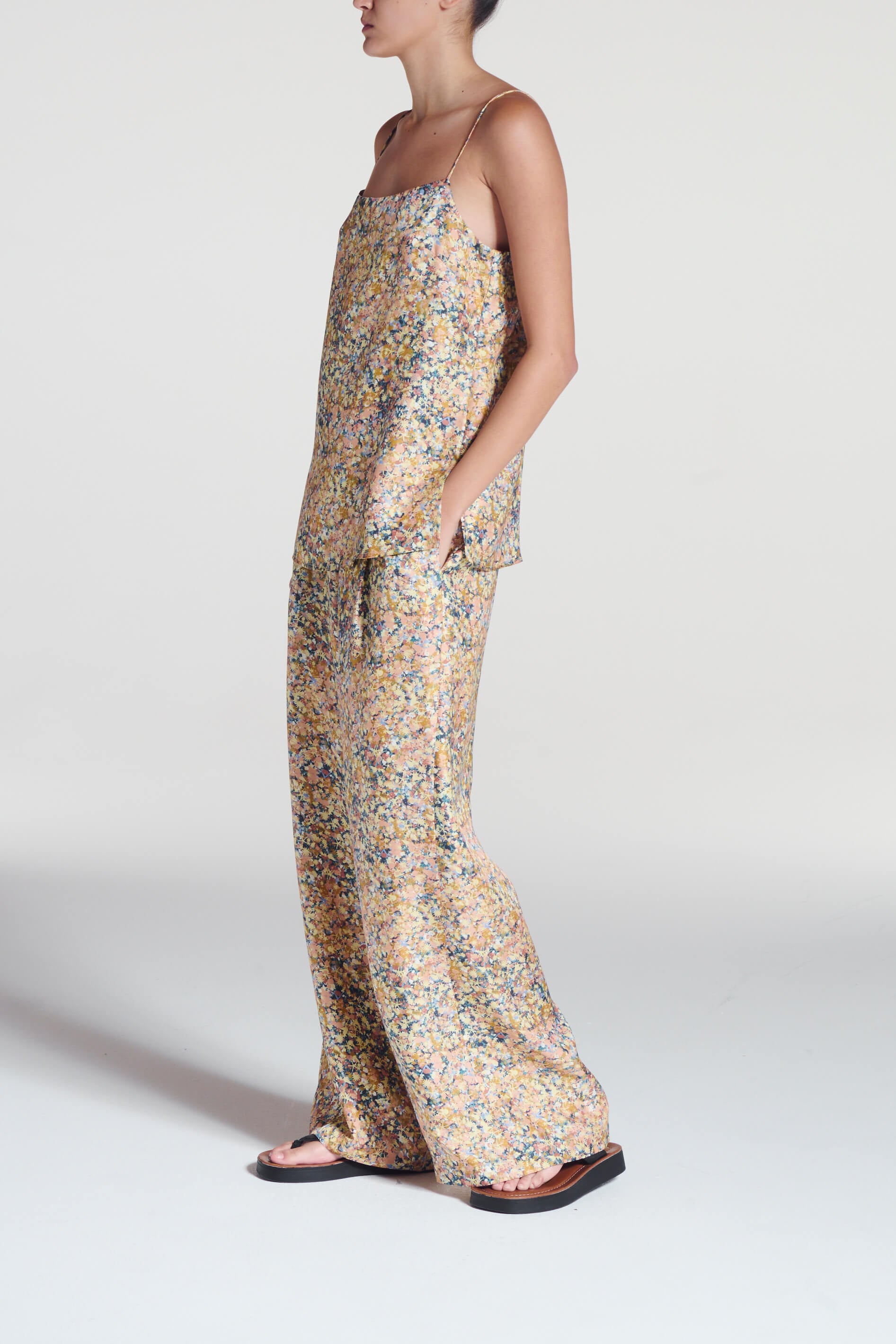 Isola Trouser Beachscape Tan Silk Twill