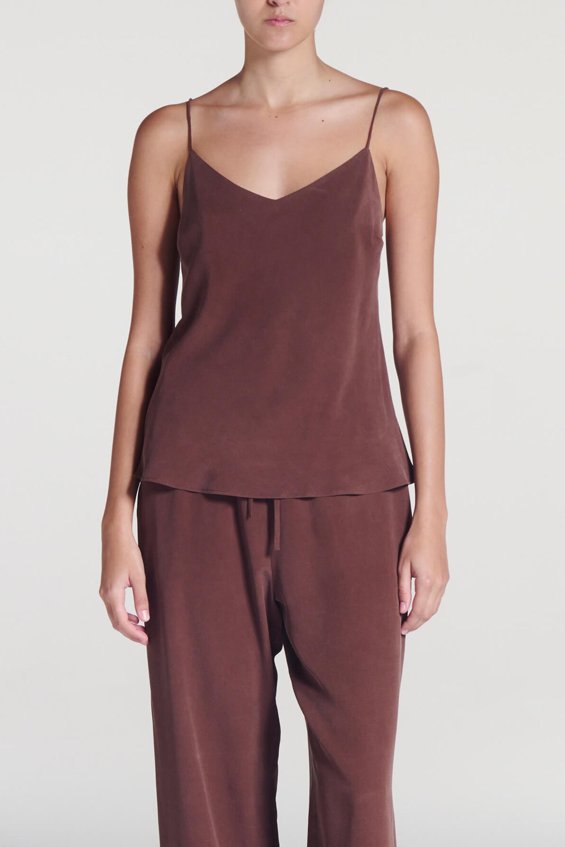 Milos Top Mahogany Silk Crepe