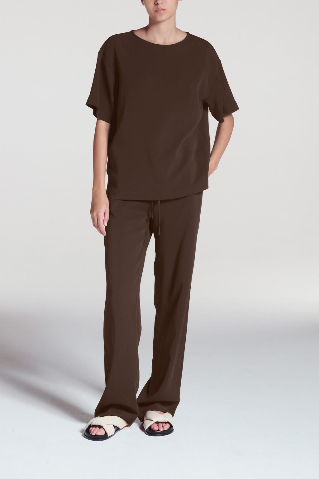 Aurelia Trouser Coffee Viscose Crepe