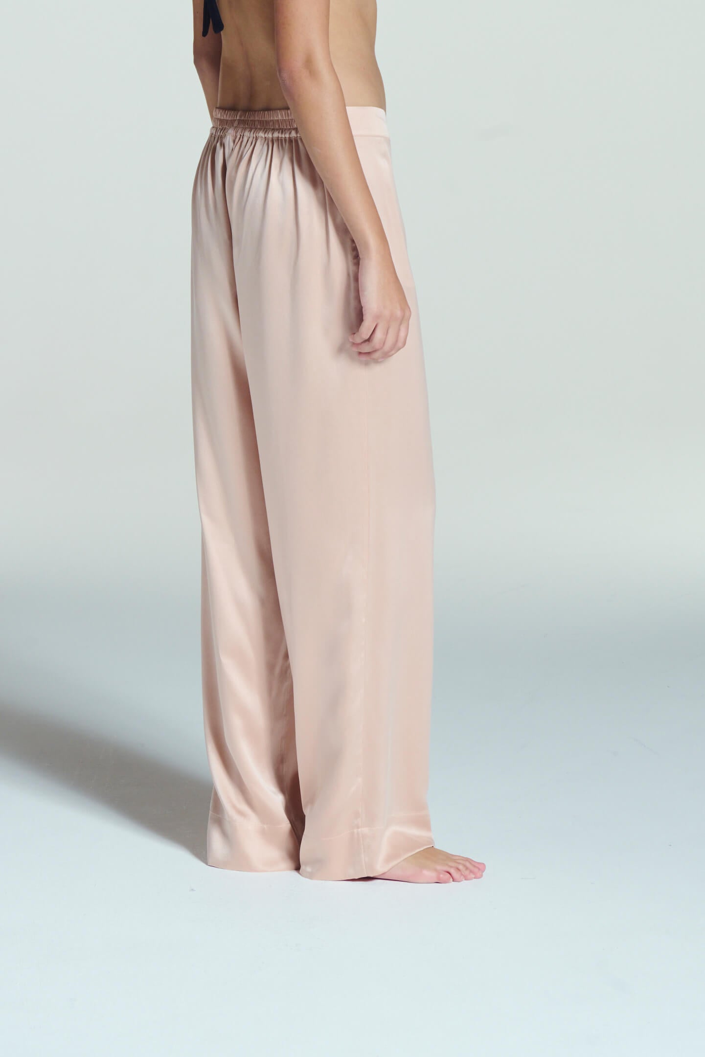 London Pyjama Bottom Pale Blush Silk
