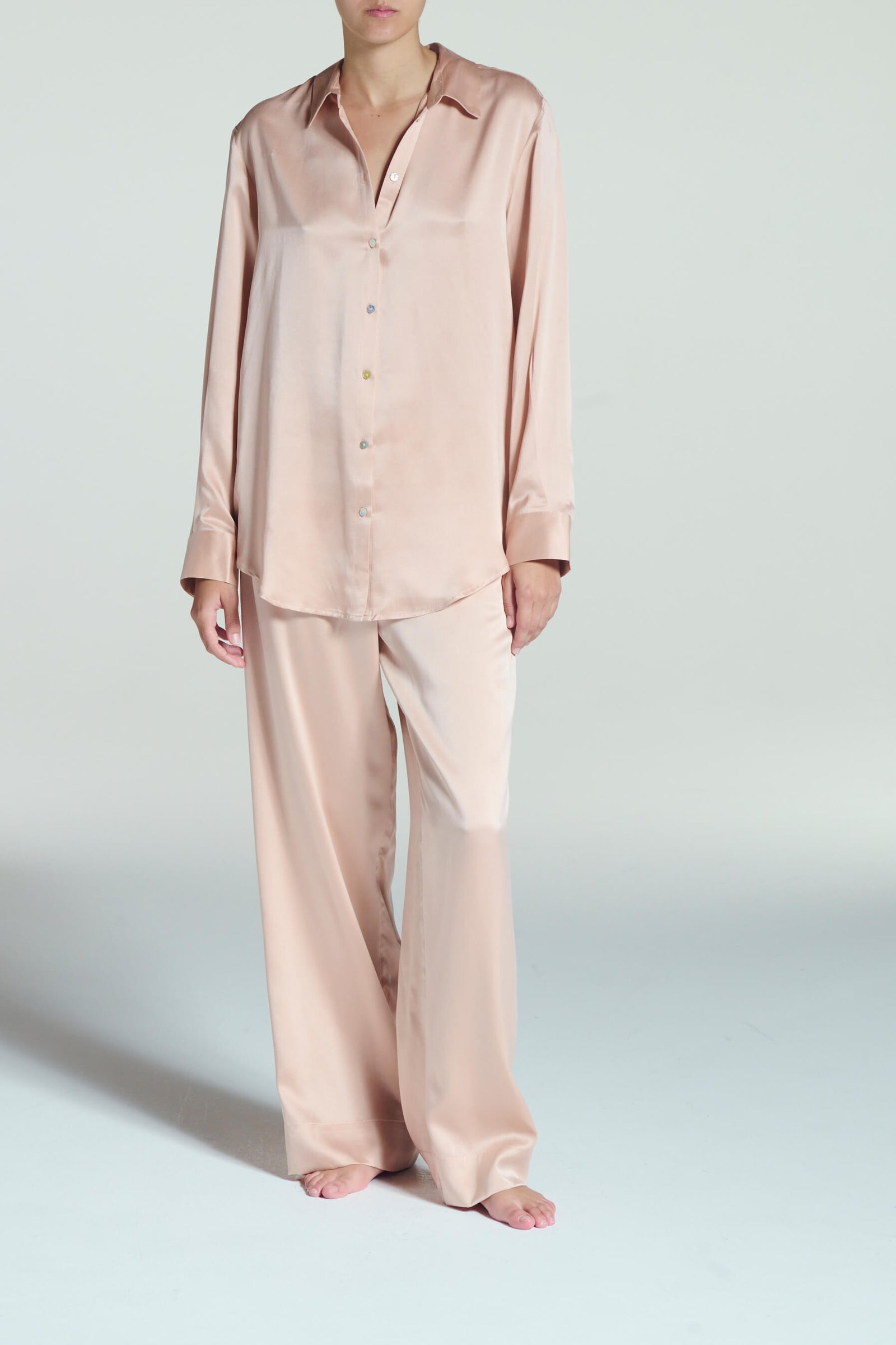 London Shirt Pale Blush Silk