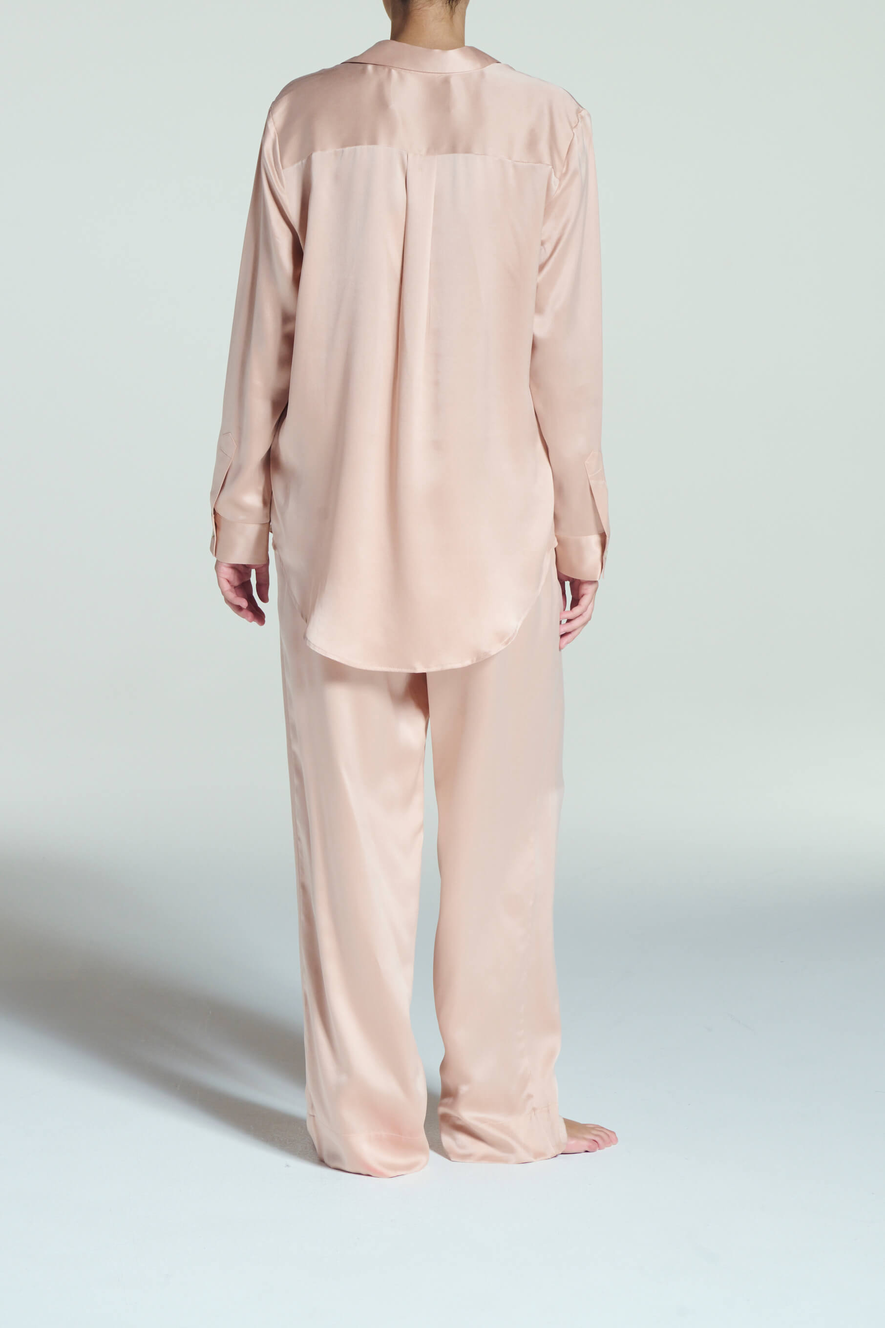 London Pyjama Top Pale Blush Silk