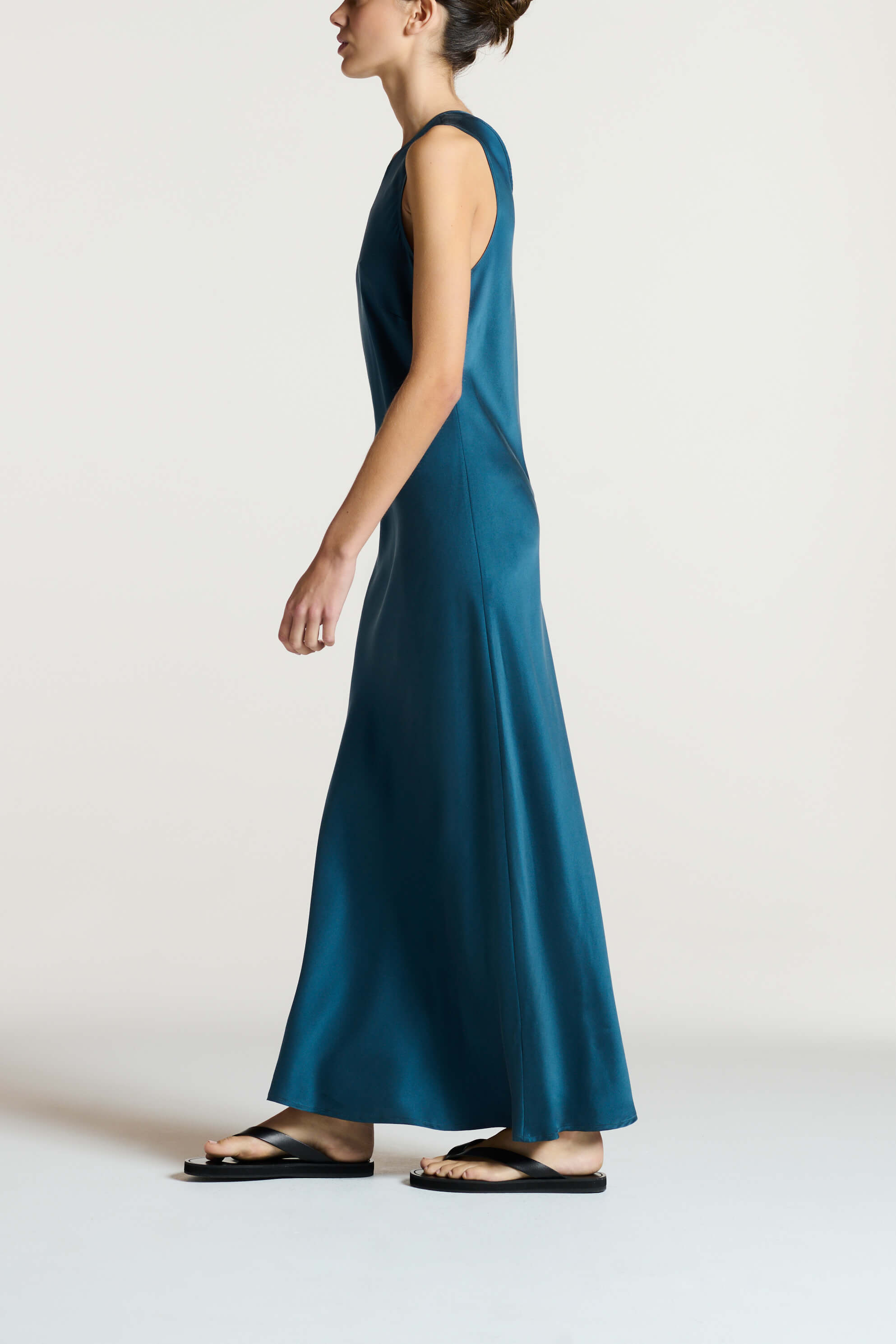 Valencia Dress Aegean Blue Silk Charmeuse