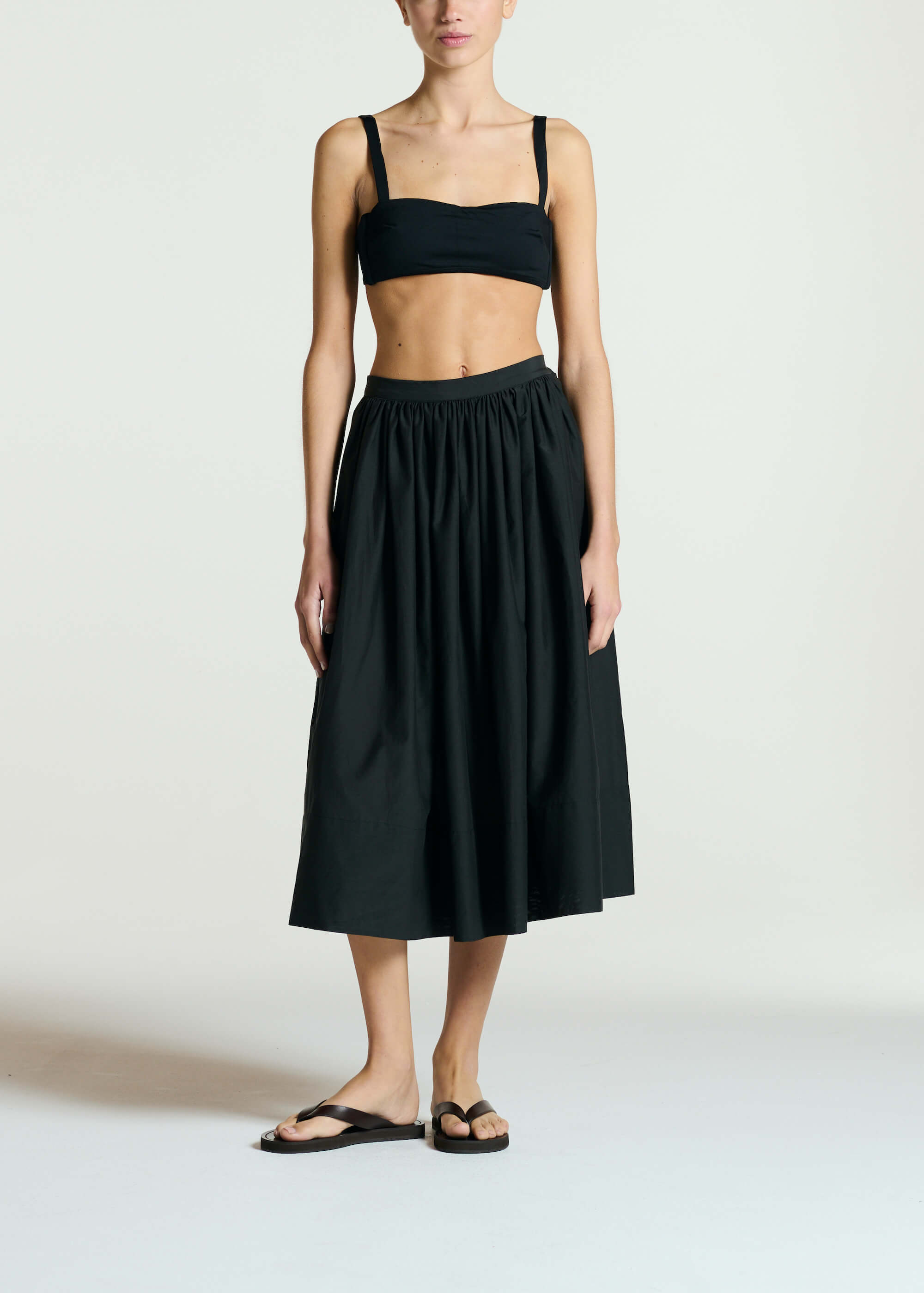 Paros Skirt Dusk Black Silk Cotton Voile