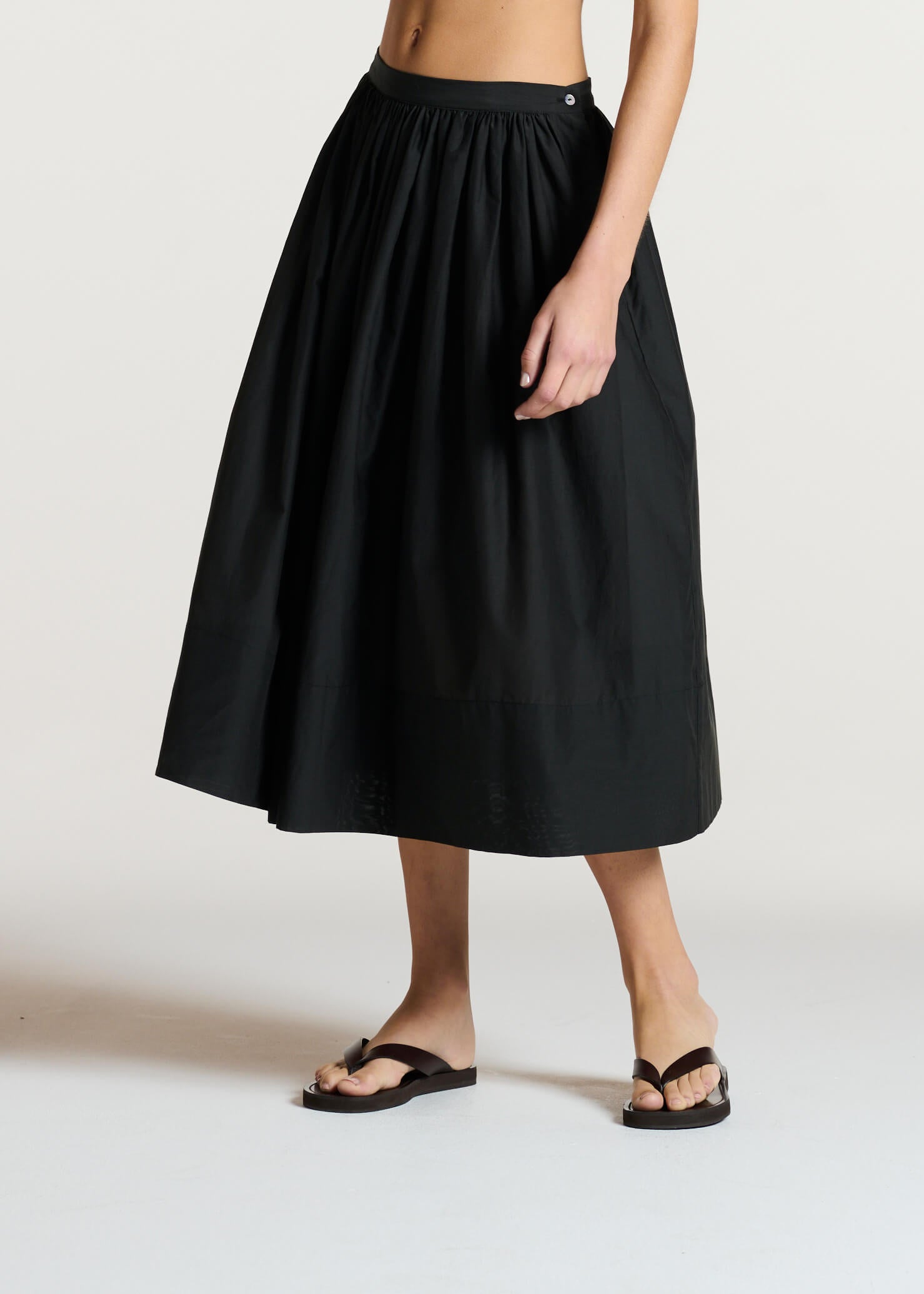 Paros Skirt Dusk Black Silk Cotton Voile
