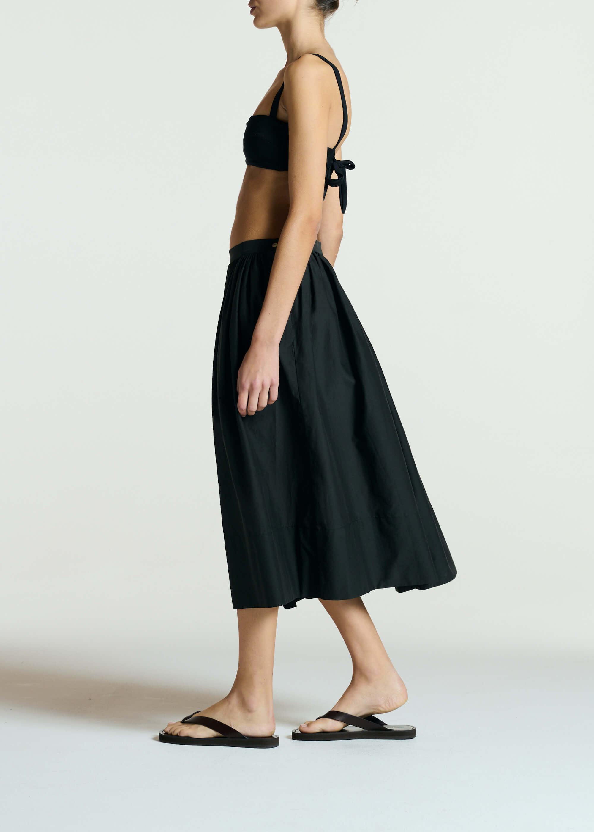 Paros Skirt Dusk Black Silk Cotton Voile