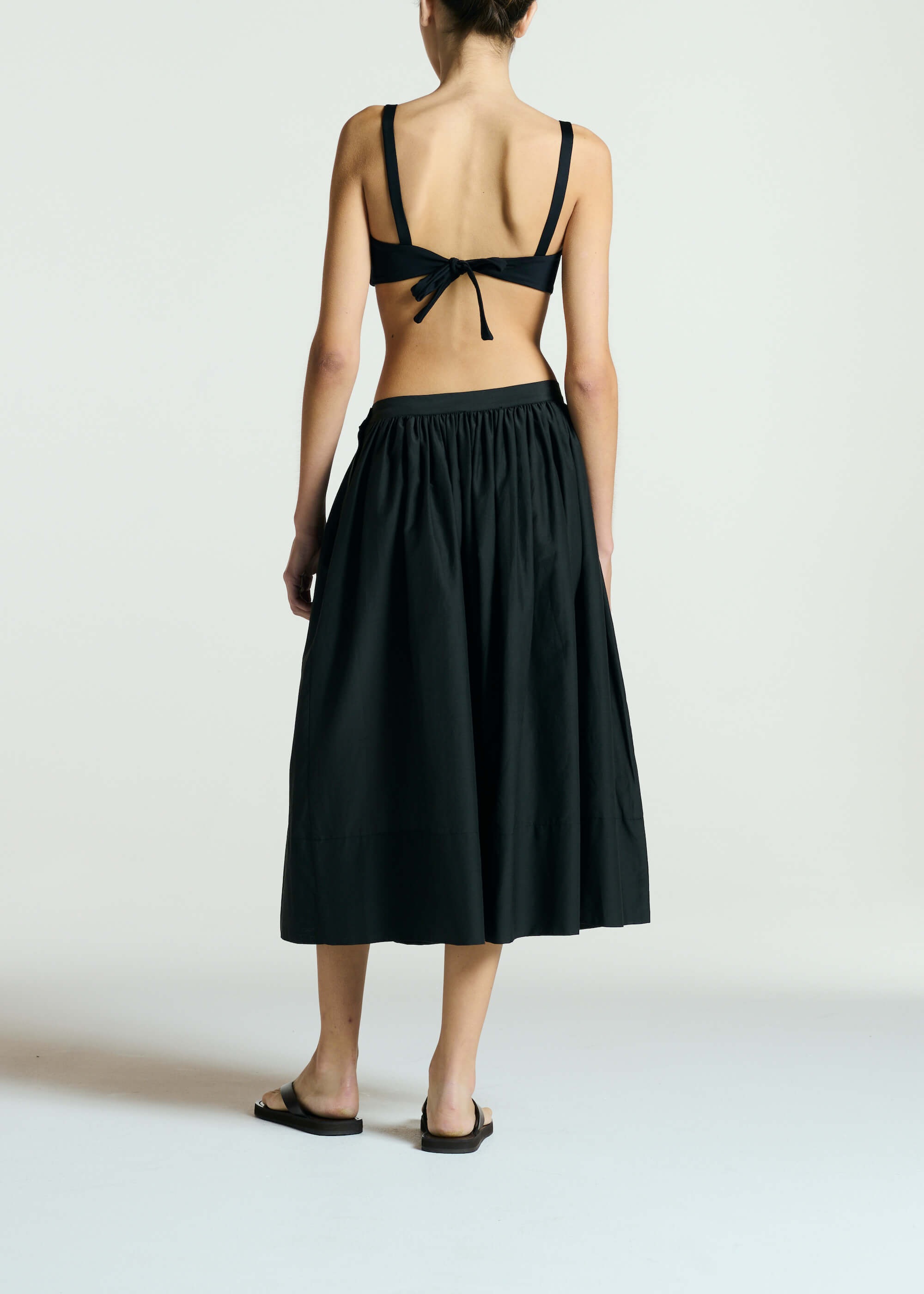 Paros Skirt Dusk Black Silk Cotton Voile