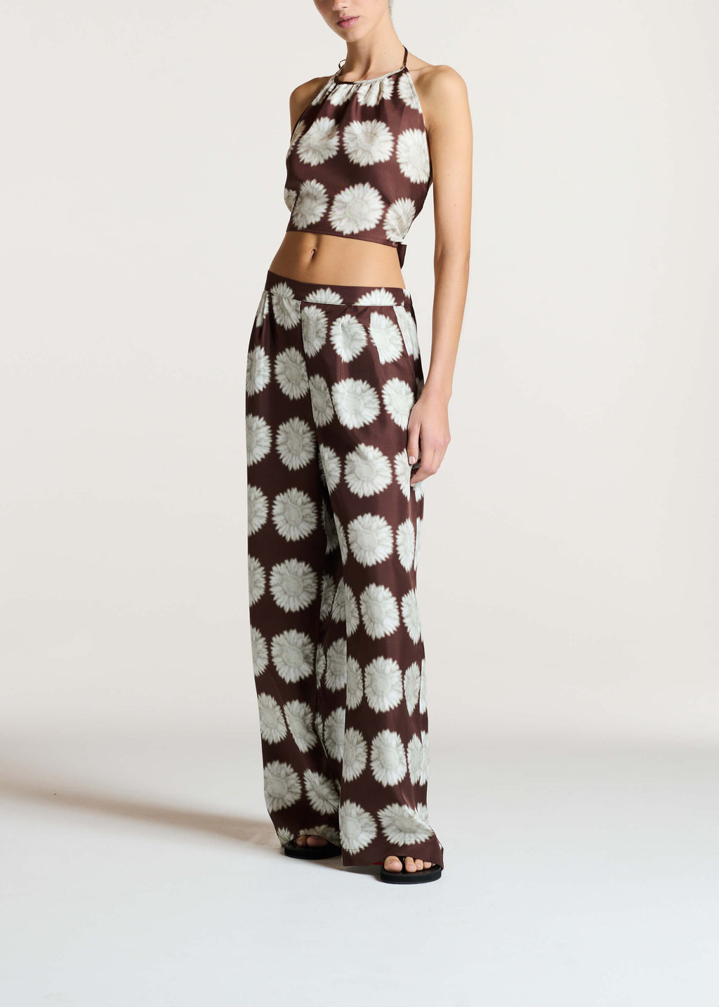 Isola Trouser Sunflower Mahogany Silk Twill