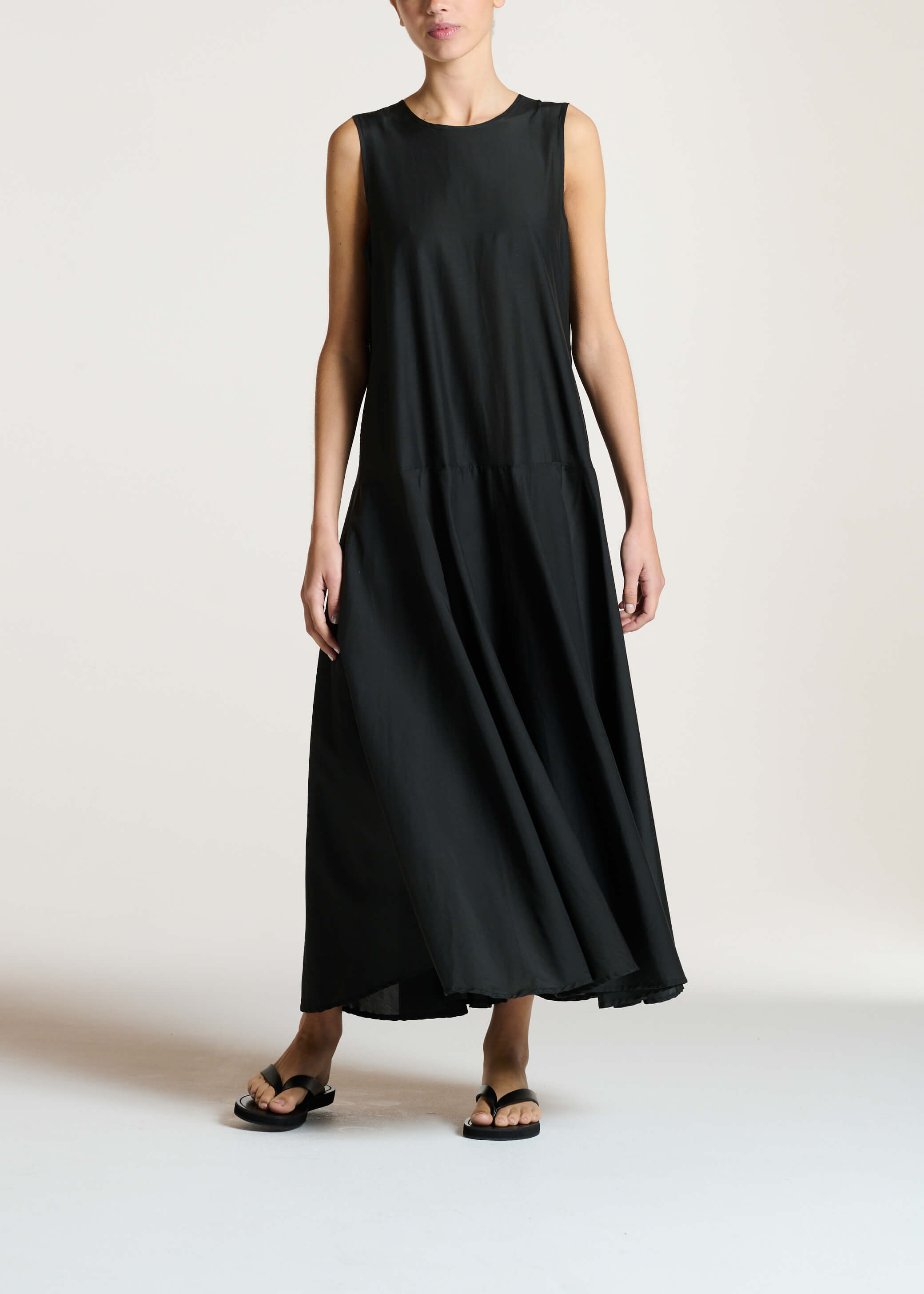 Rita Dress Dusk Black Silk Cotton Voile