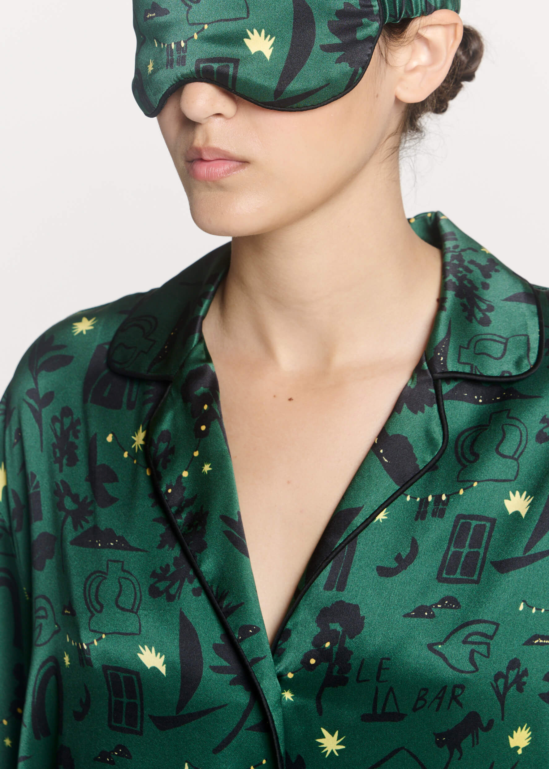 Eye Mask Nightstar Green Silk Charmeuse