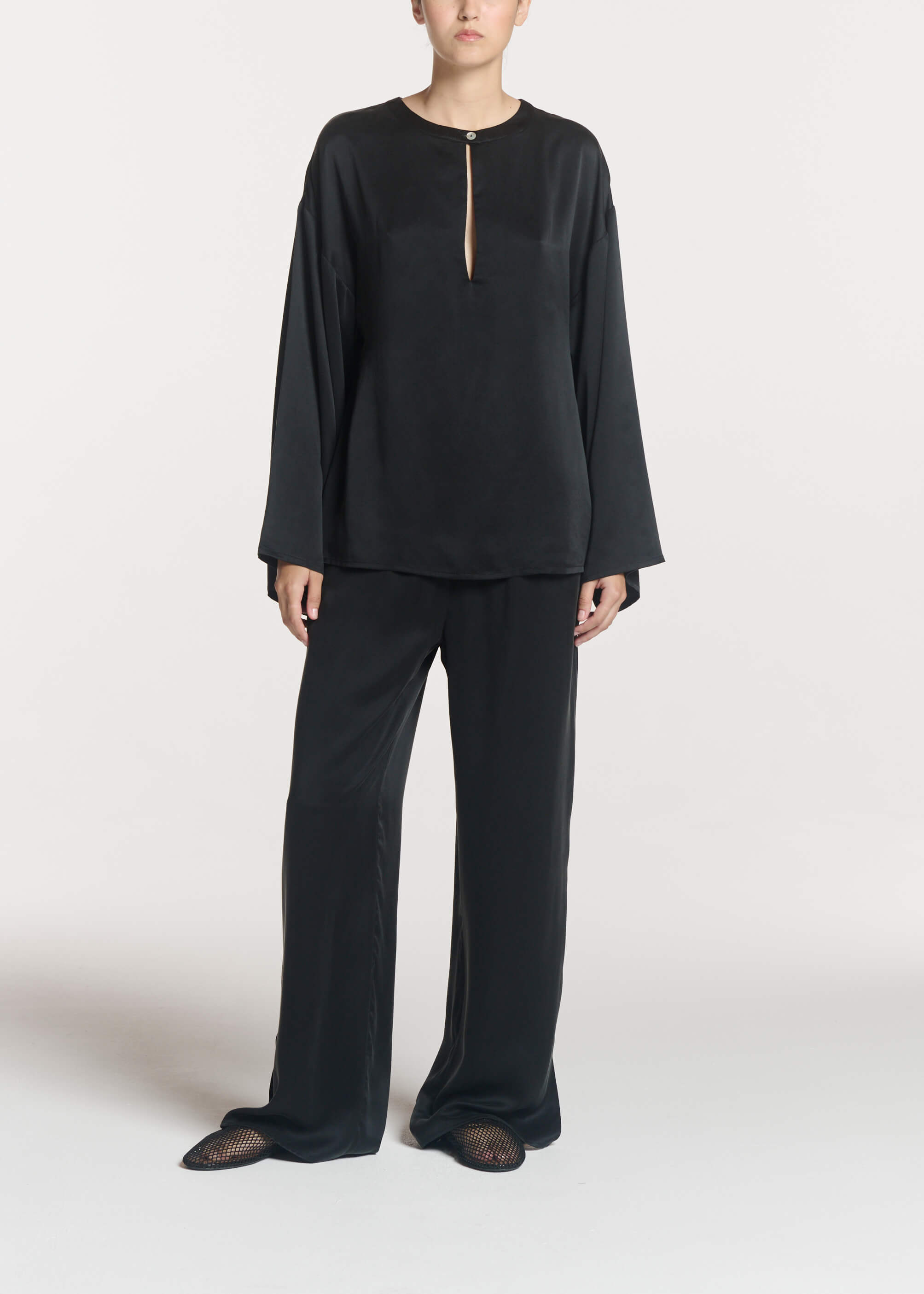 Loreto Trouser Black Silk Charmeuse