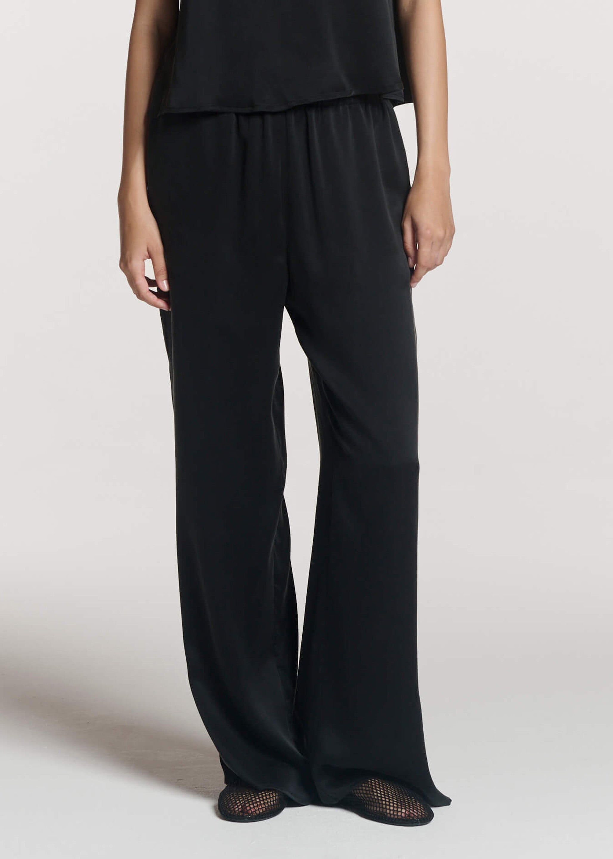 Loreto Trouser Black Silk Charmeuse