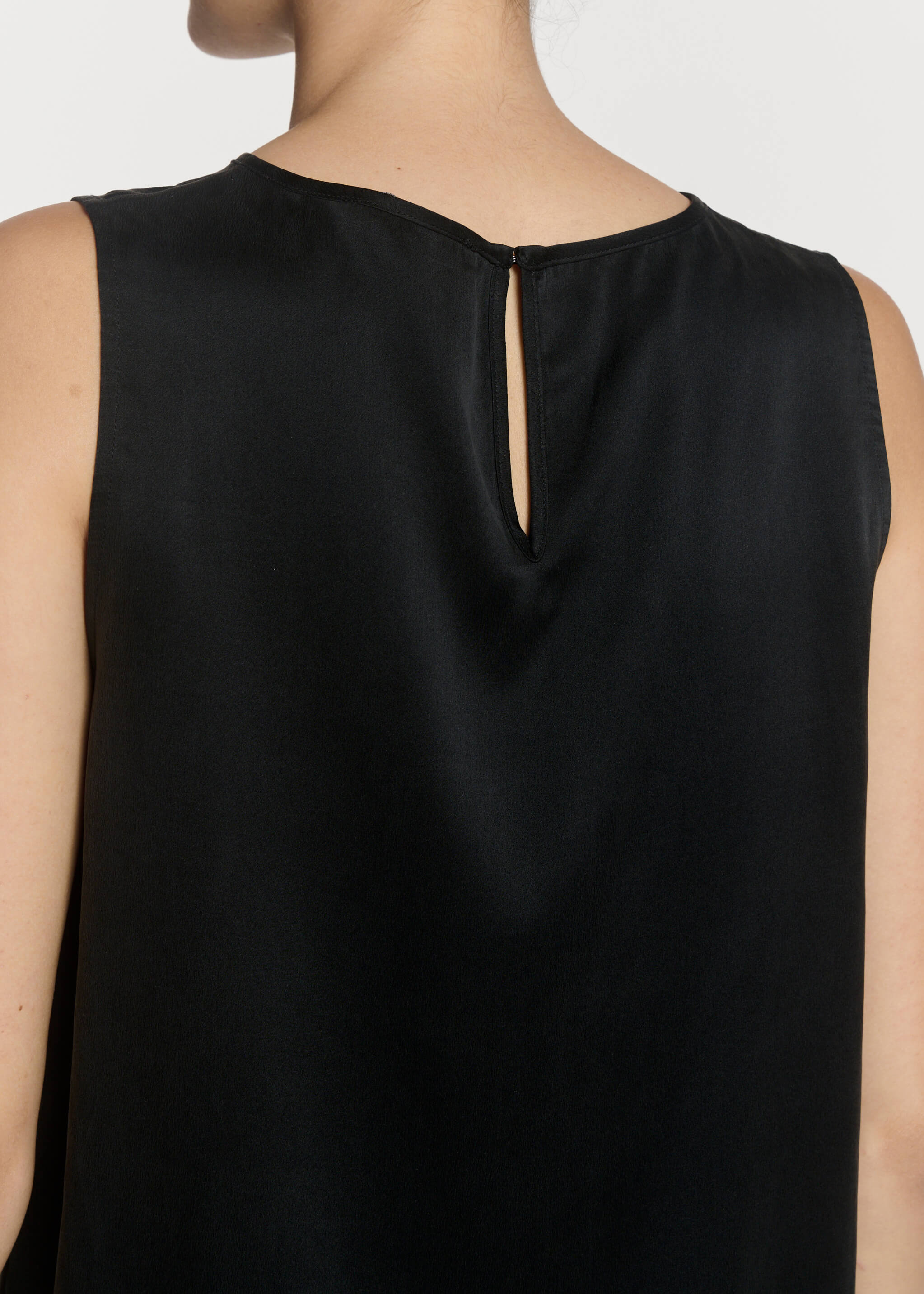 Sofia Top Black Silk Charmeuse