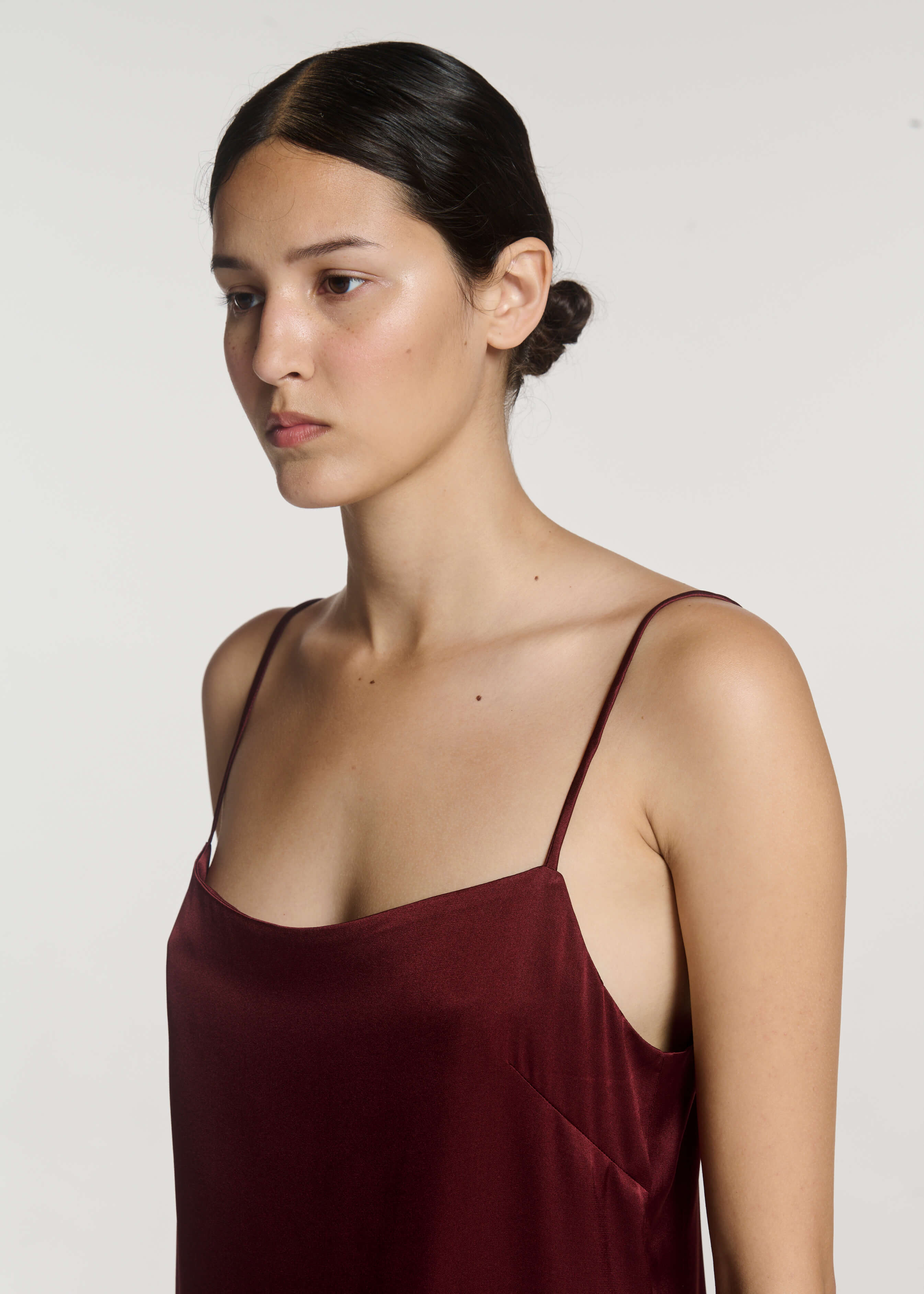 Pisa Top Maroon Silk Satin